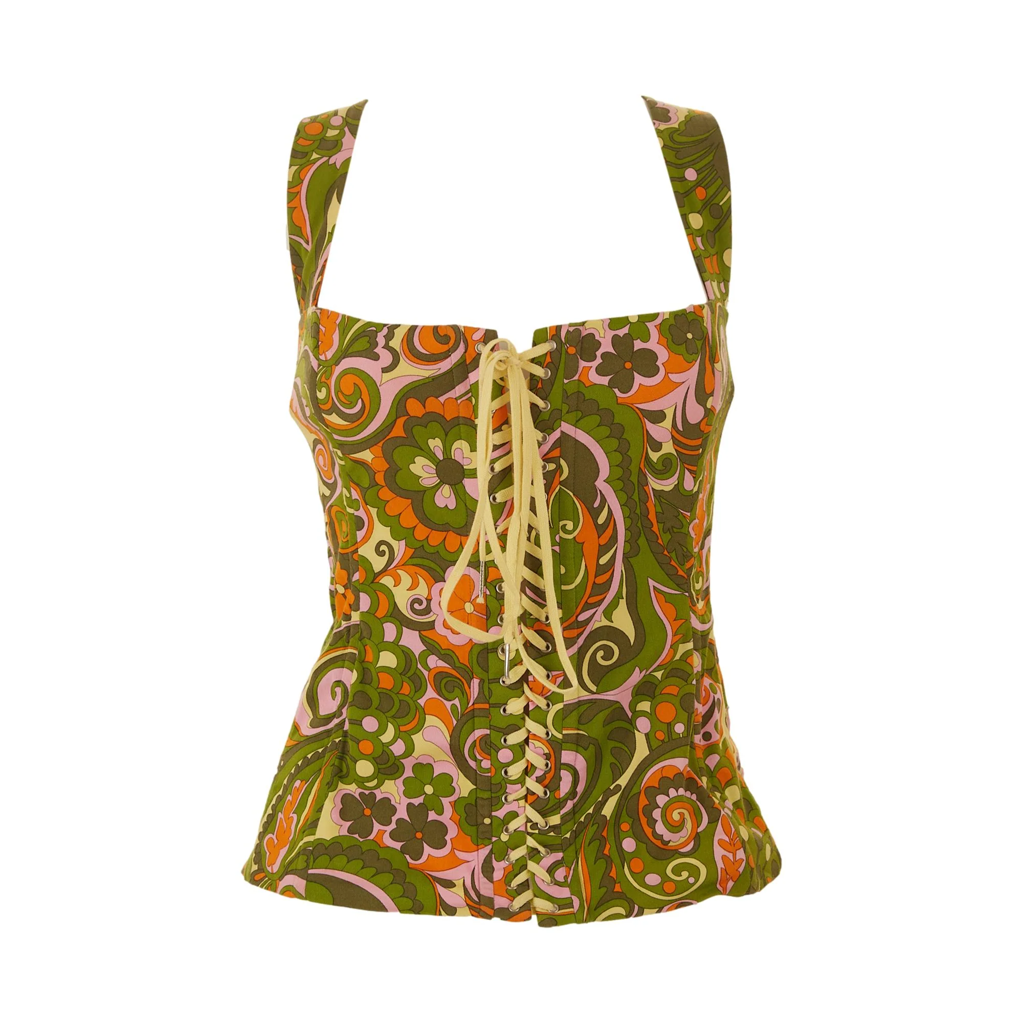 Dolce & Gabbana Multicolor Print Corset