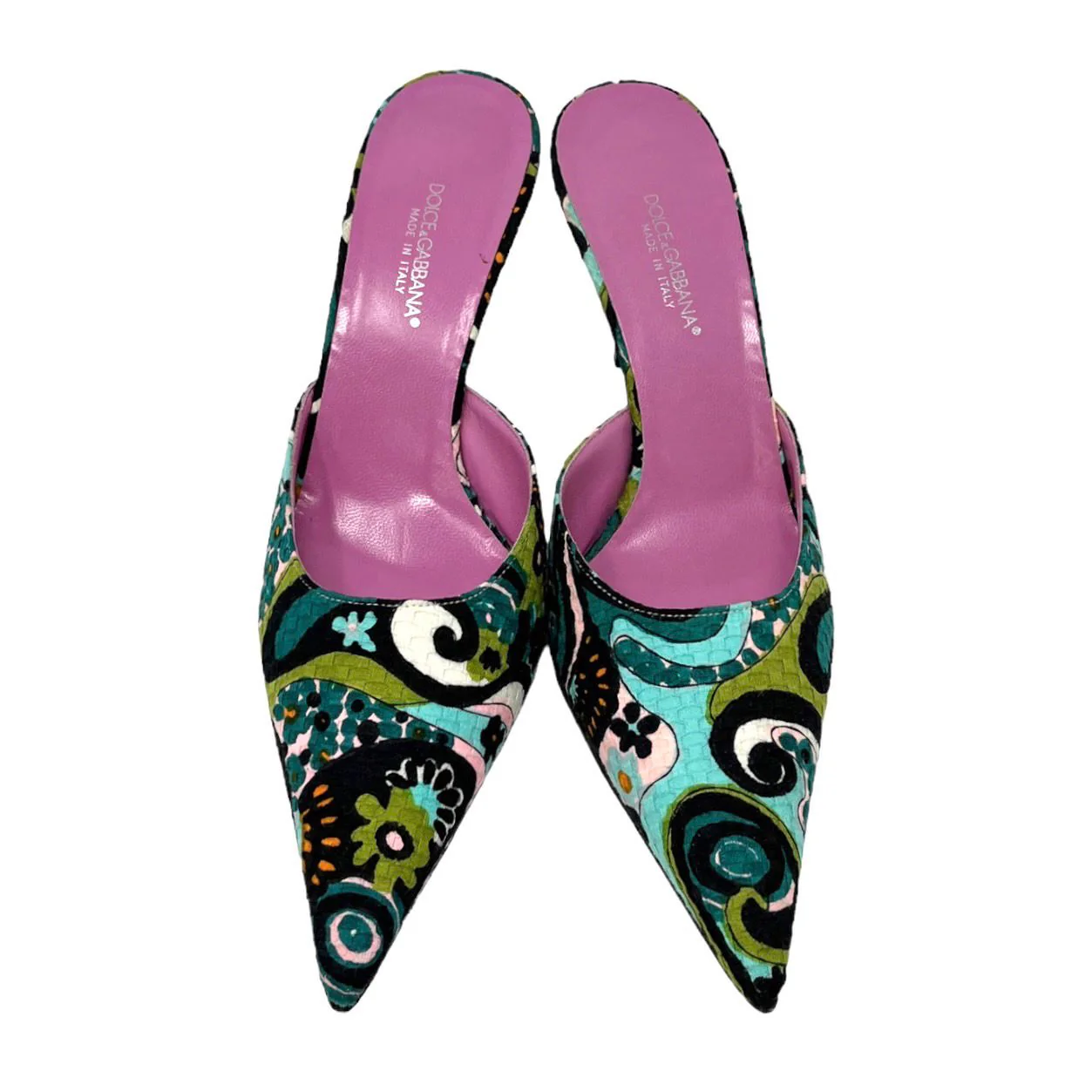 Dolce & Gabbana Multicolor Print Heels - Image 2