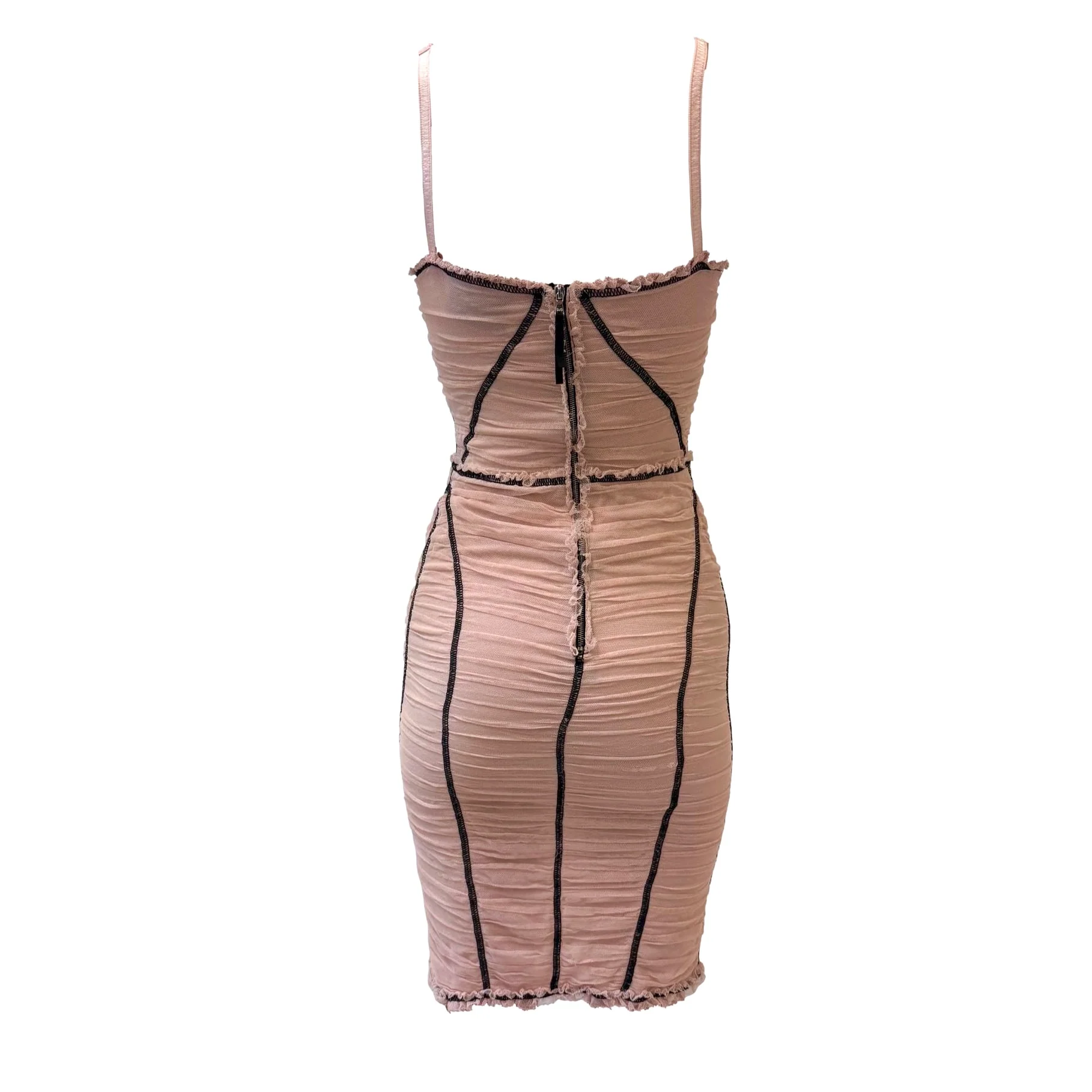 Dolce & Gabbana Nude Sheer Corset Mini Dress - Image 2
