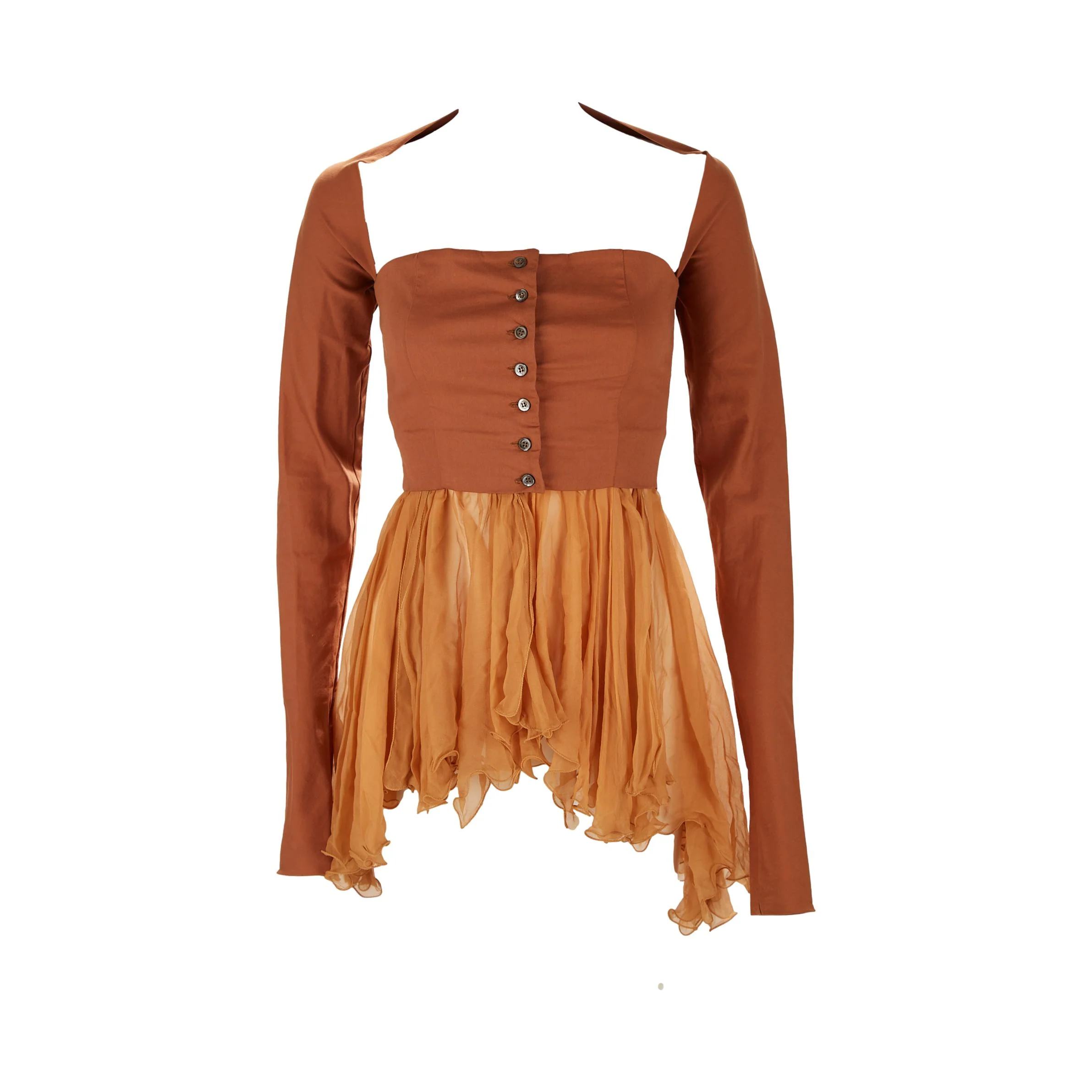 Dolce & Gabbana Orange Button Top