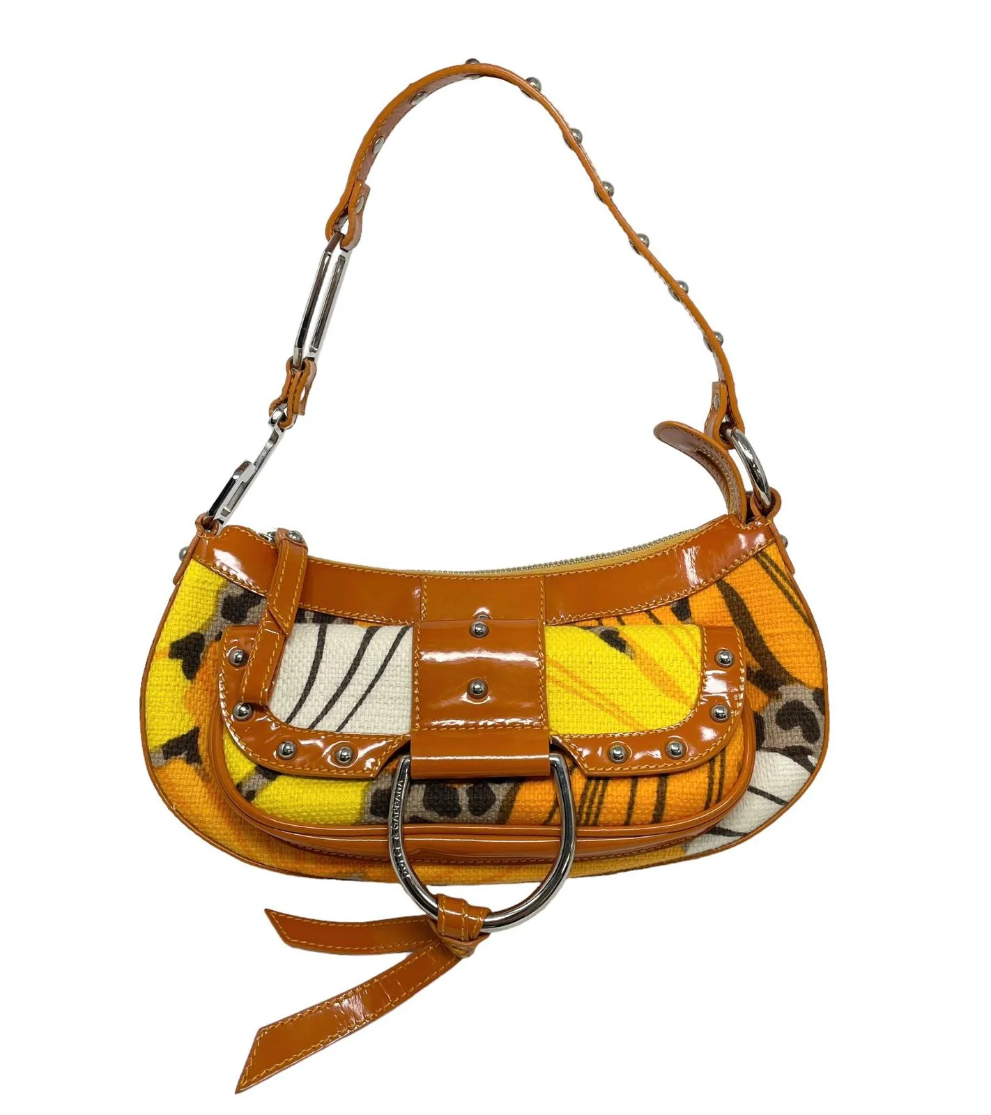 Dolce & Gabbana Orange Cheetah Print Shoulder Bag