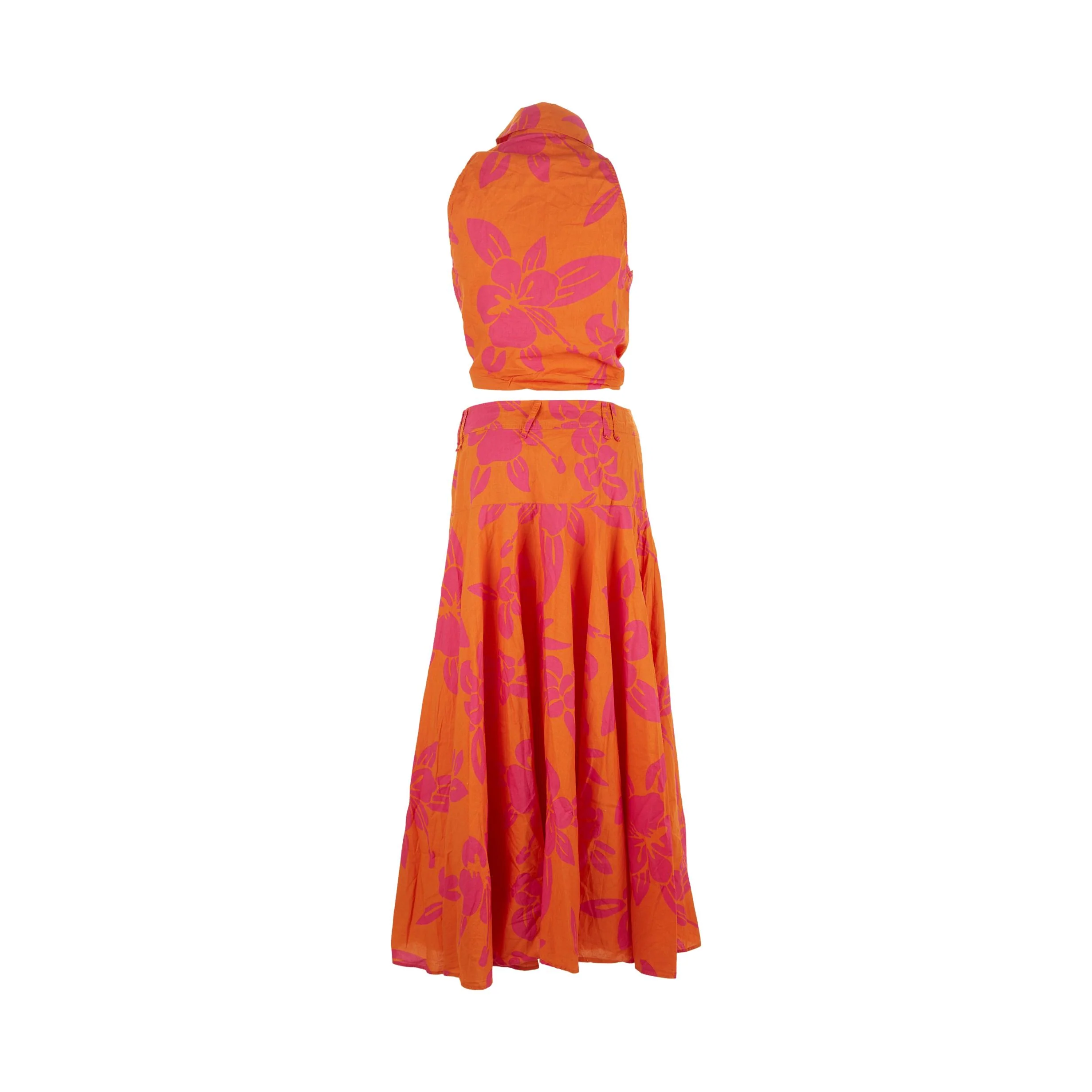 Dolce & Gabbana Orange Floral Skirt Set - Image 2