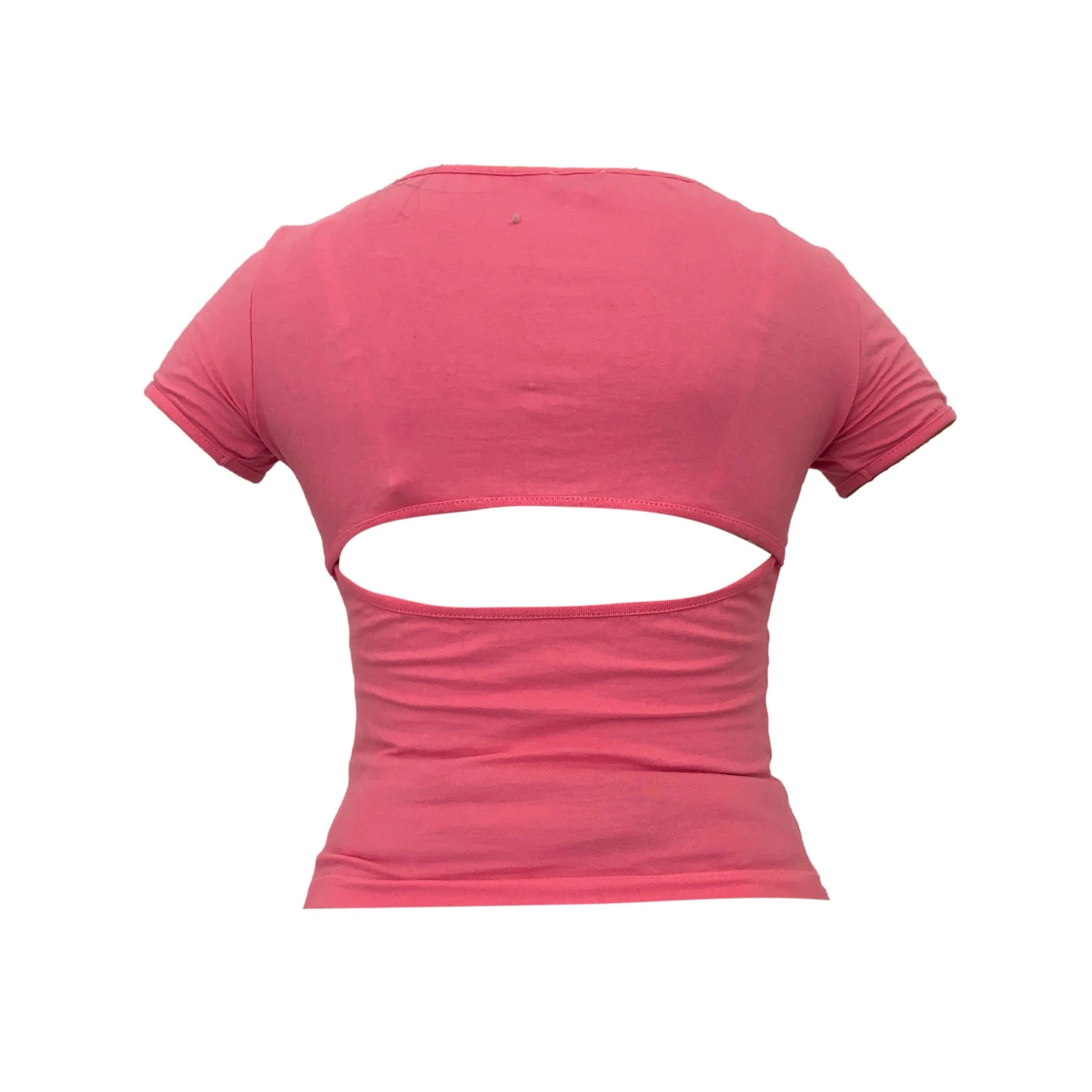 Dolce & Gabbana Pink Cut Out Graphic T-Shirt - Image 2
