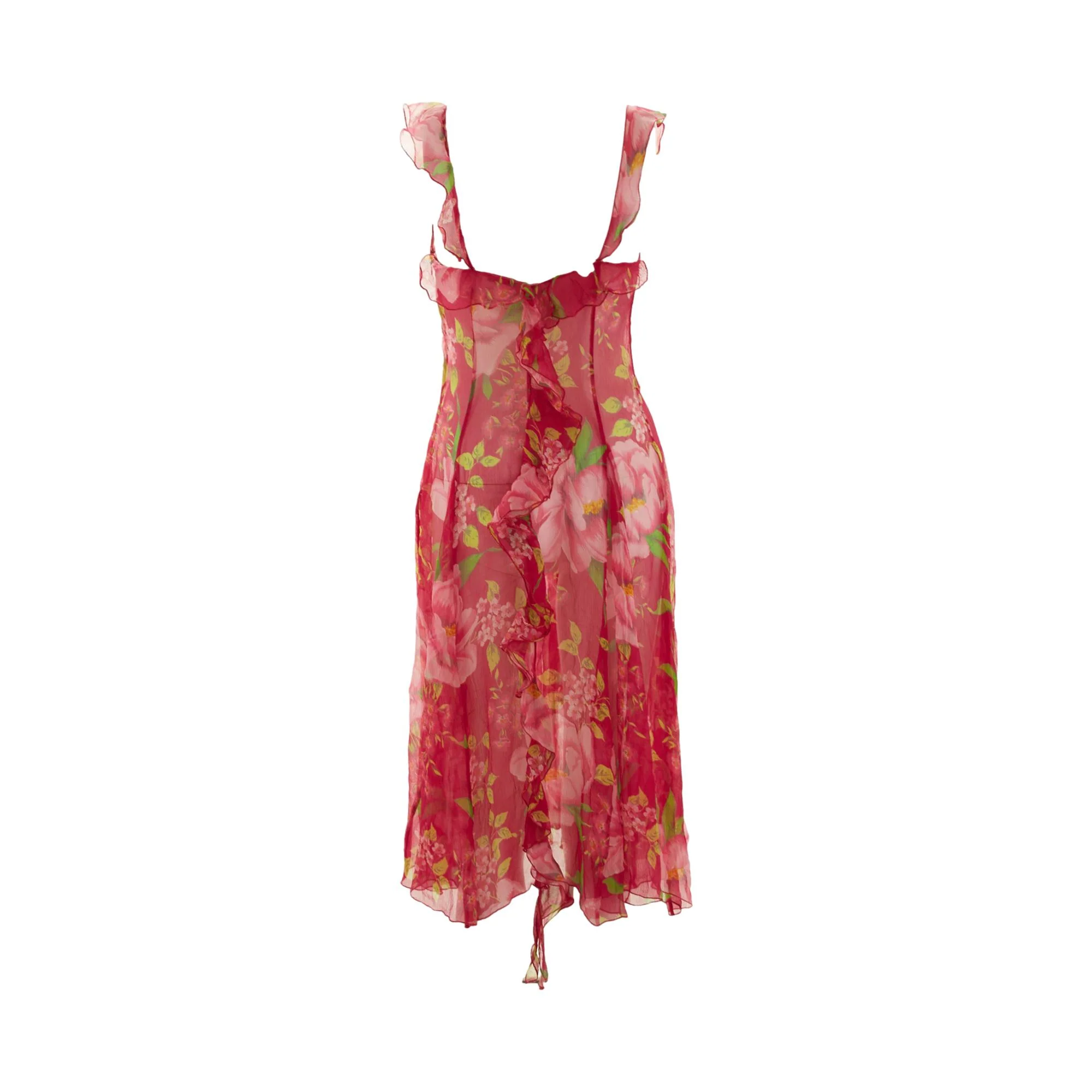 Dolce & Gabbana Pink Floral Ruffle Dress - Image 2