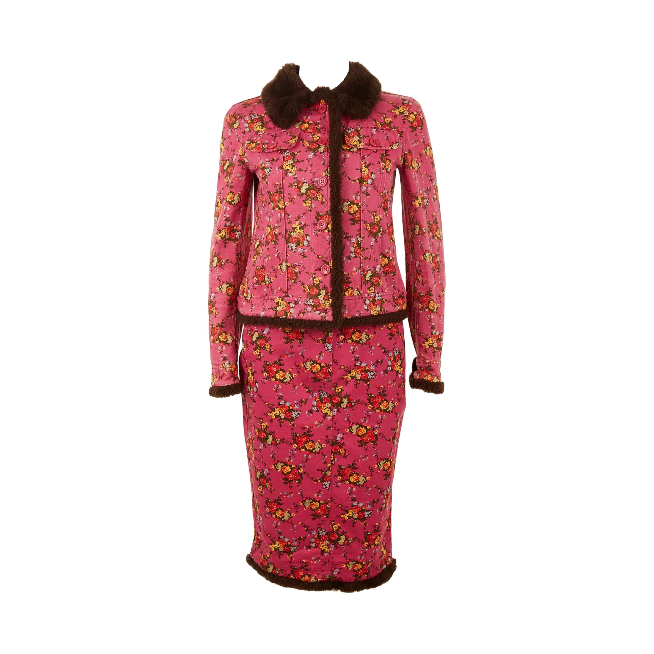 Dolce & Gabbana Pink Floral Skirt Set - Image 2