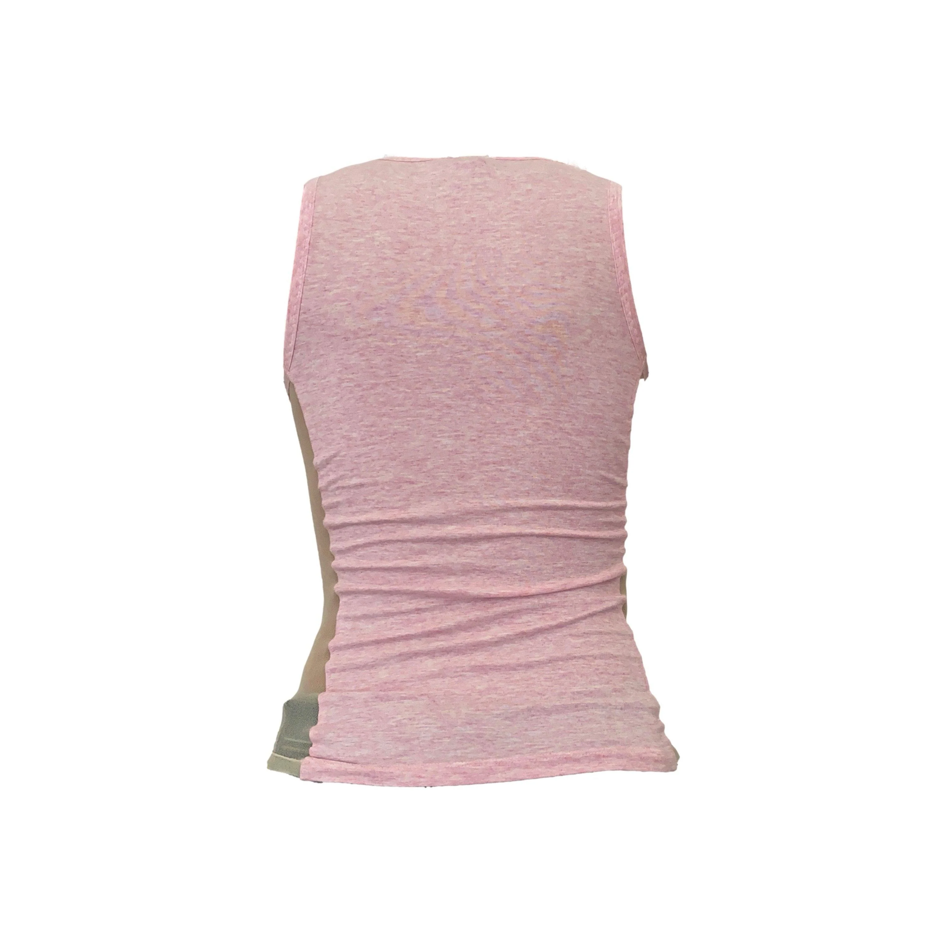 Dolce & Gabbana Pink Mesh Graphic Tank - Image 2