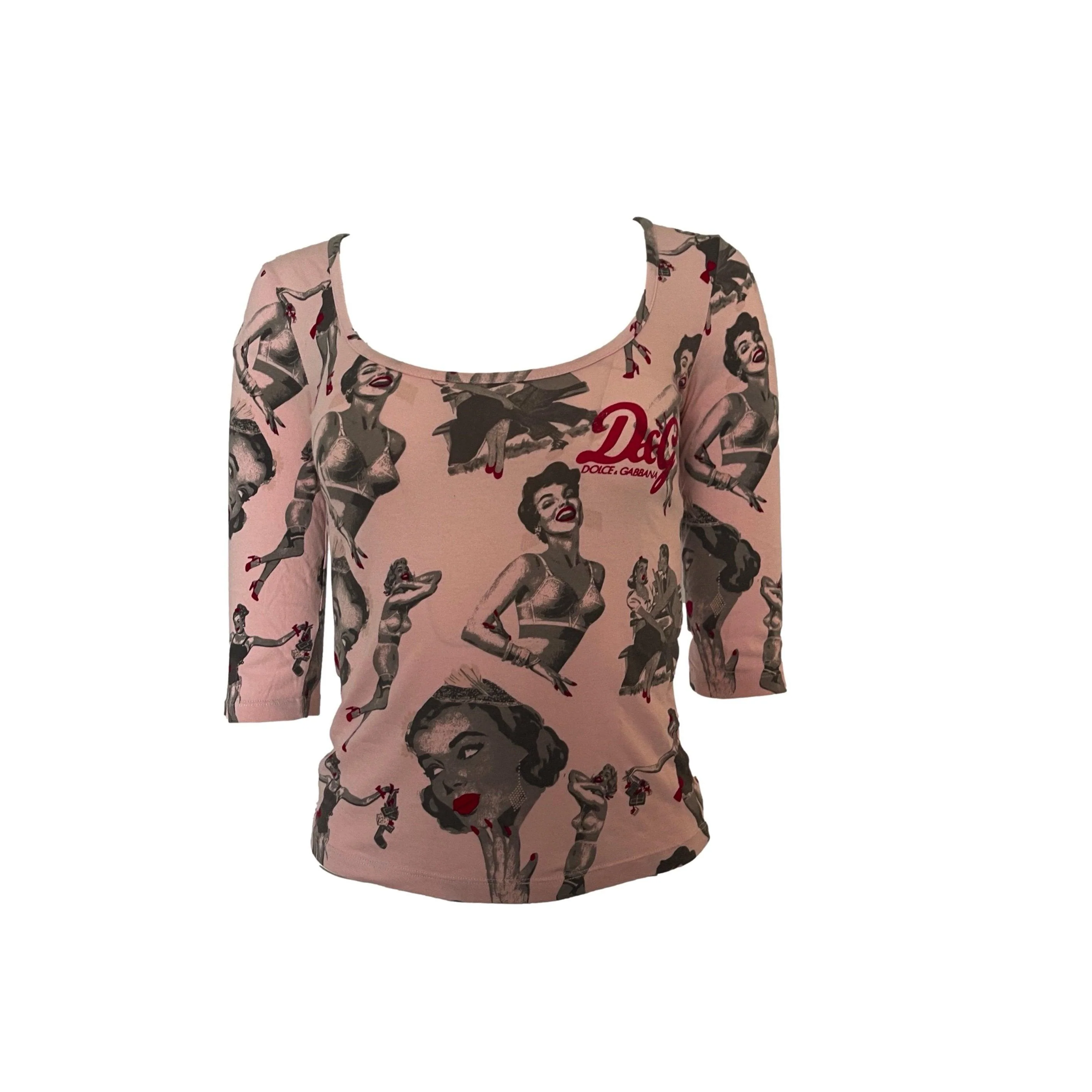 Dolce & Gabbana Pink Print Top