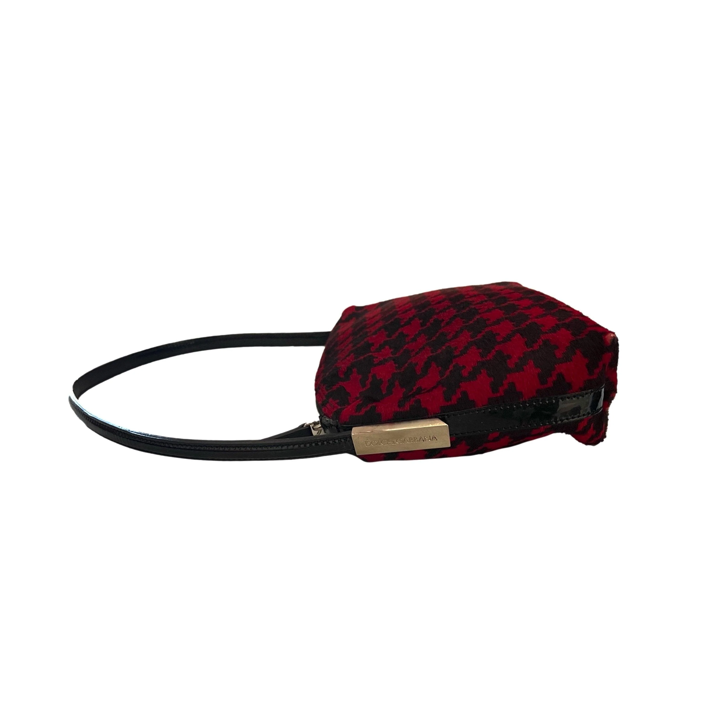 Dolce & Gabbana Red Houndstooth Mini Bag - Image 3