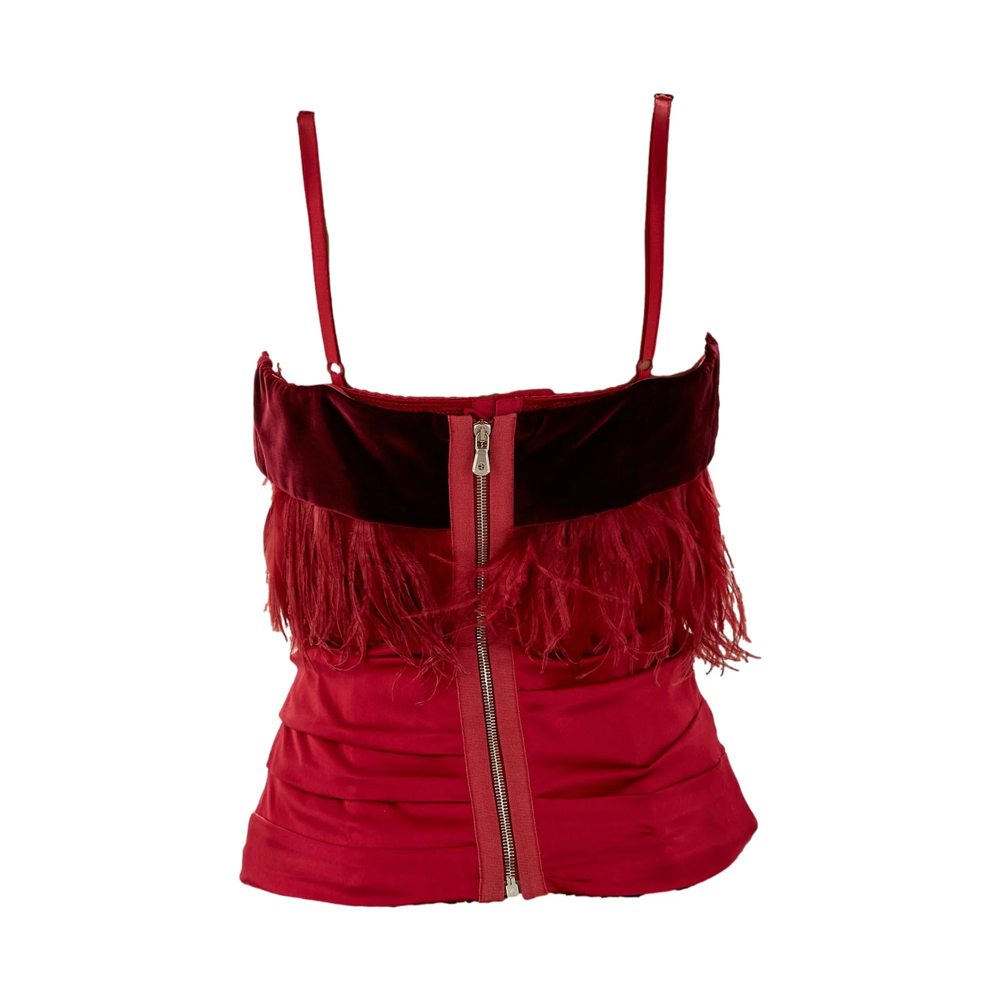Dolce & Gabbana Red Silk Sequin Corset Flower Top - Image 2