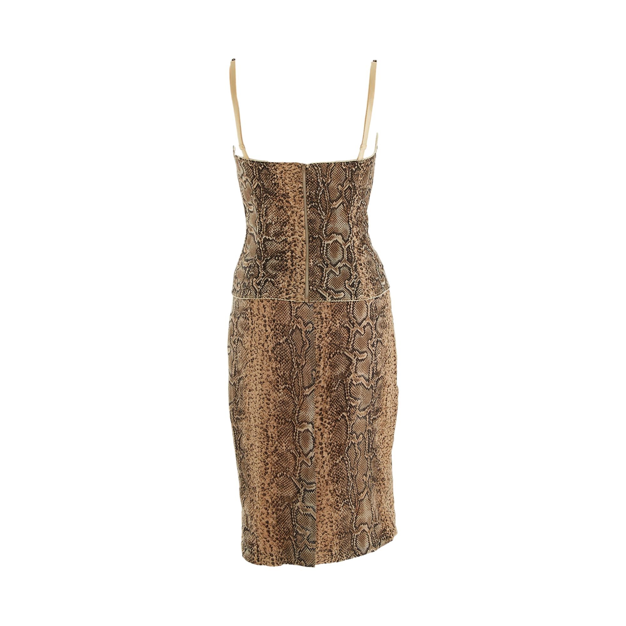 Dolce & Gabbana Silk Snake Print Skirt + Corset Set - Image 2