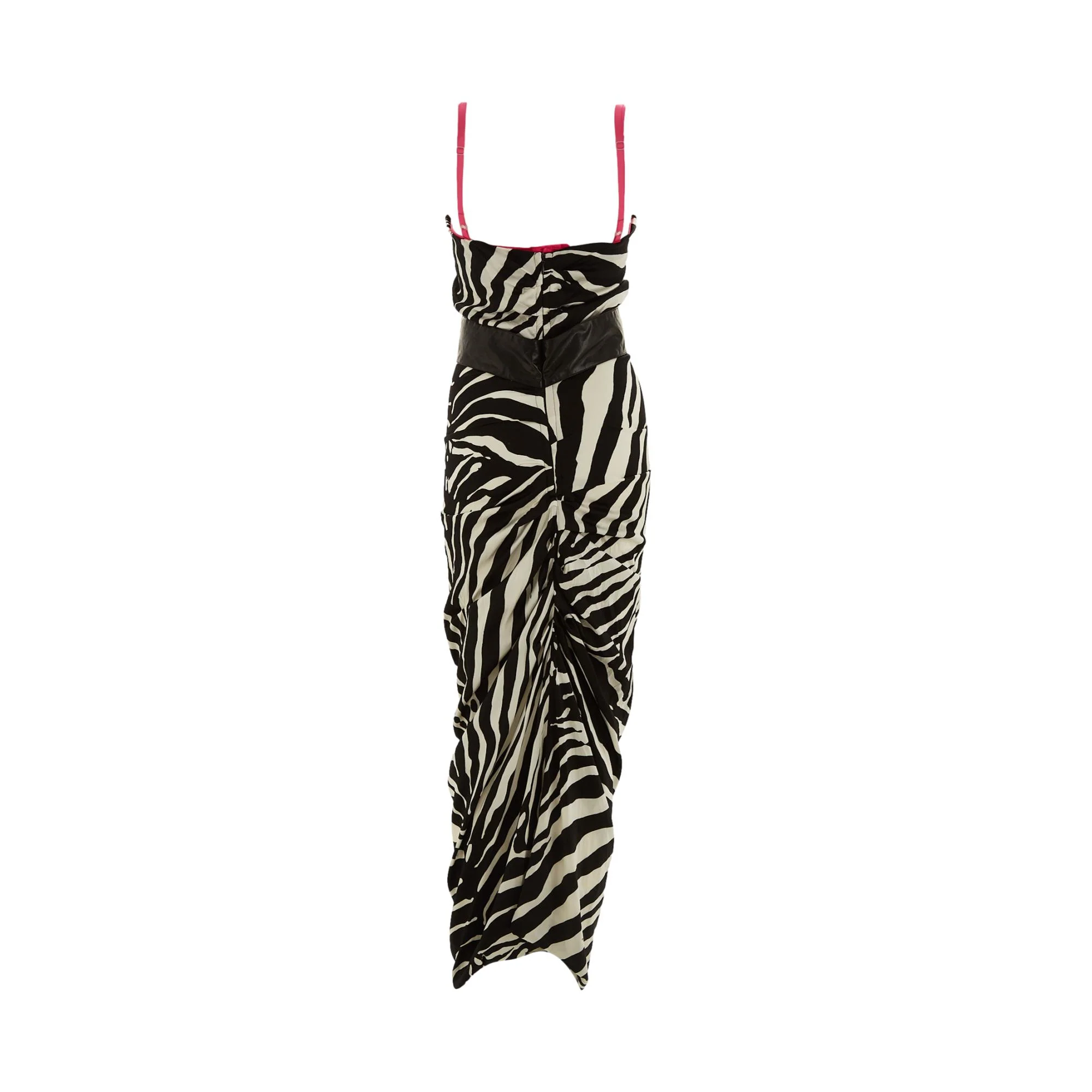 Dolce & Gabbana Silk Zebra Print Belted Dress - Image 3