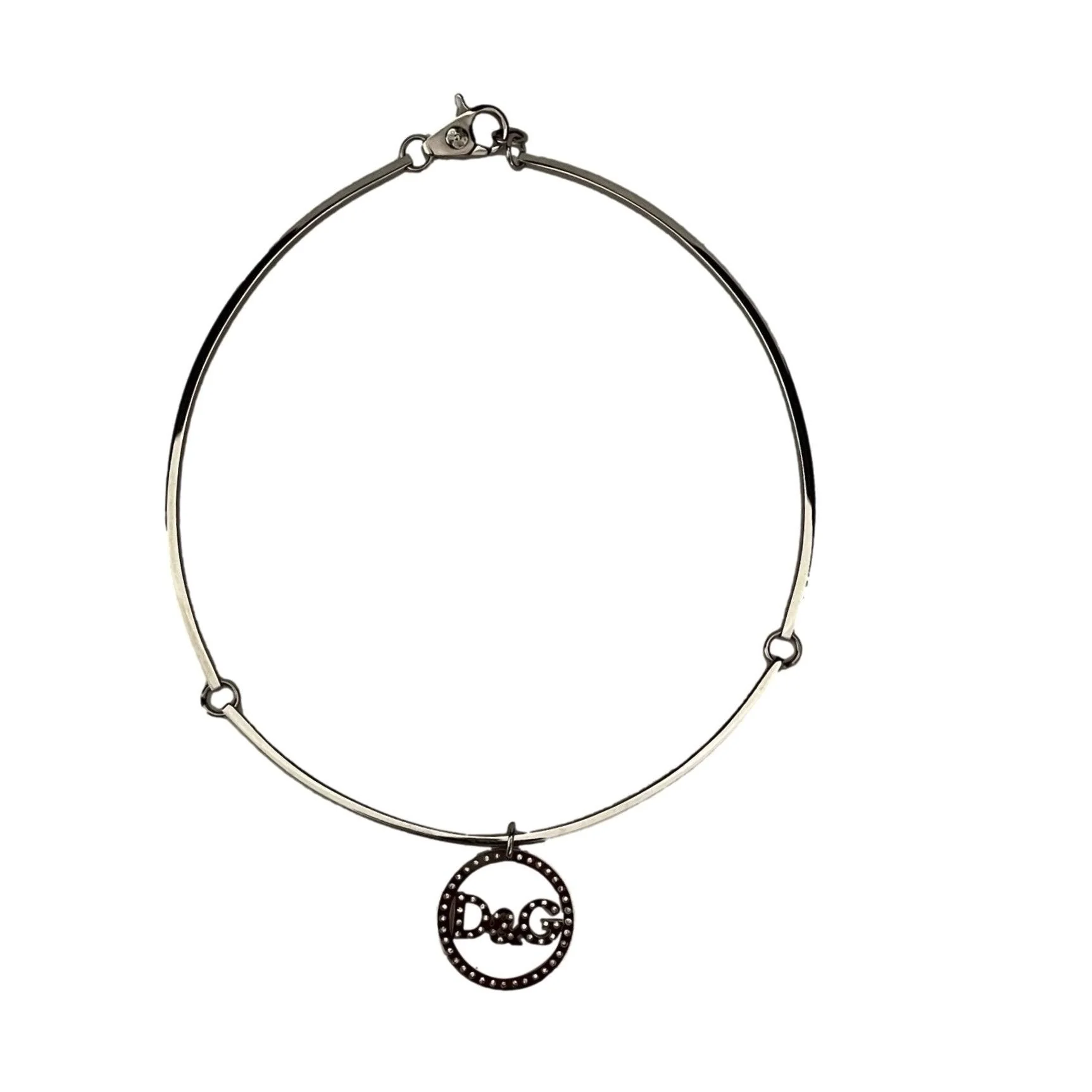 Dolce & Gabbana Silver Logo Structured Necklace