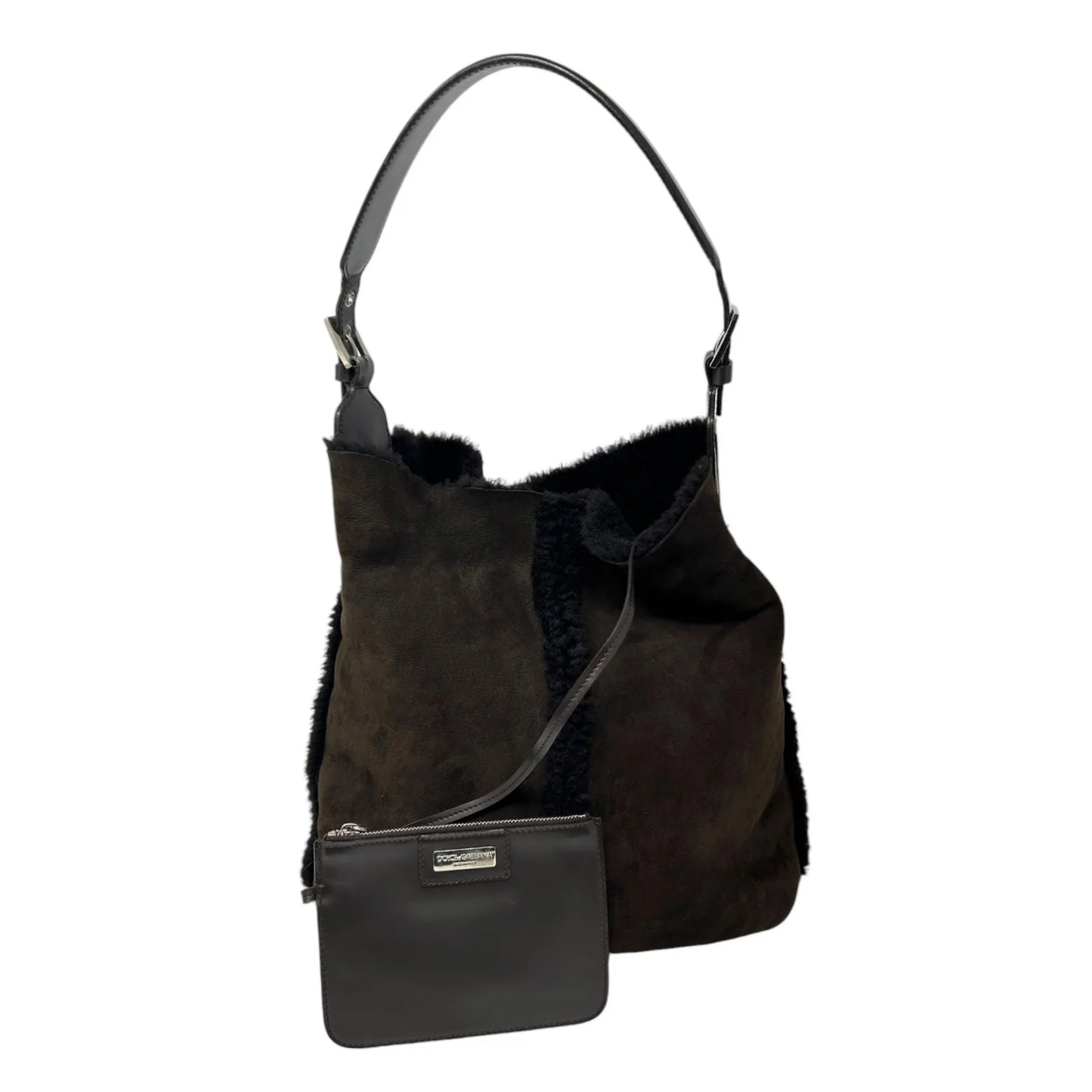 Dolce & Gabbana Suede Logo Shoulder Bag - Image 5