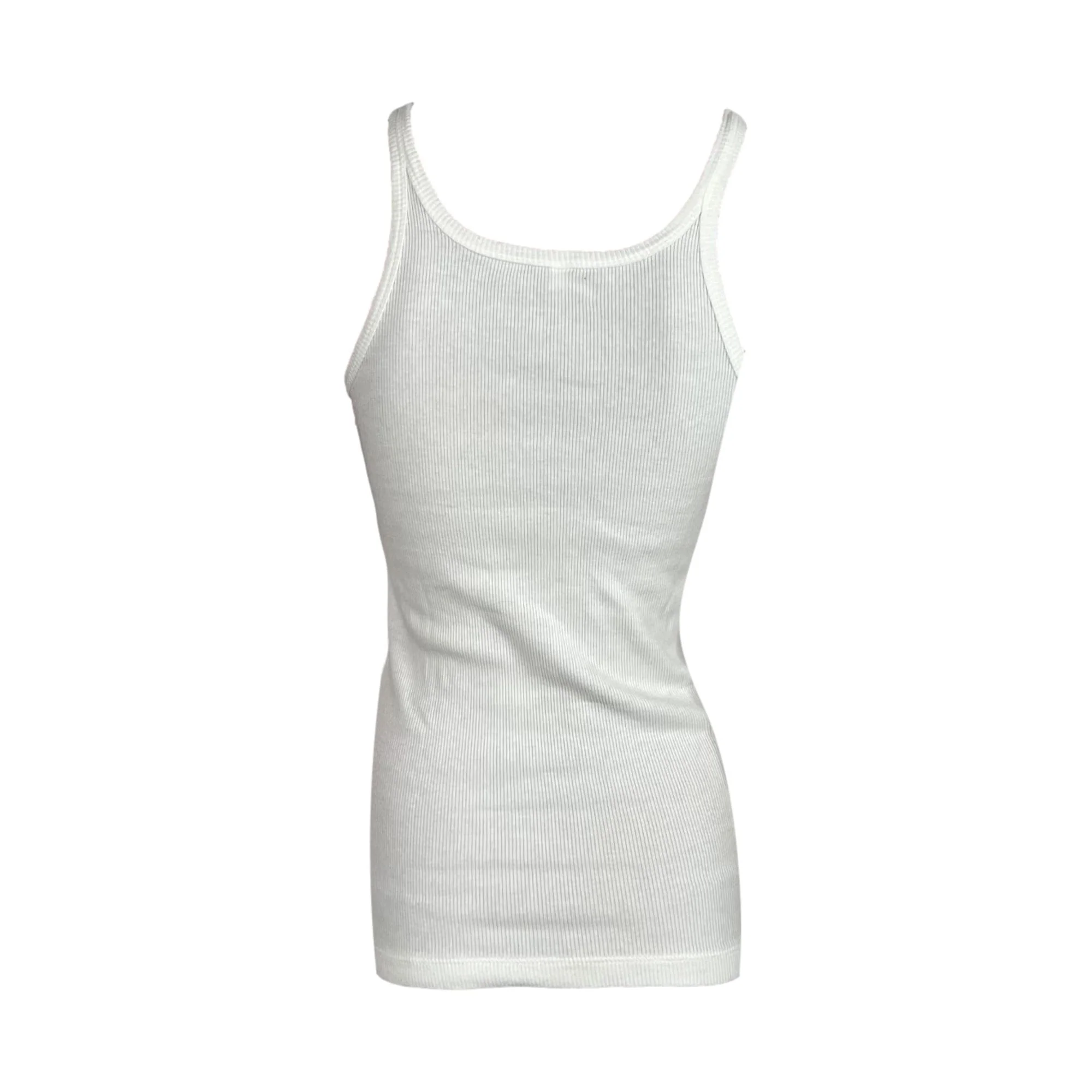 Dolce & Gabbana White Ribbed Logo Tank - Image 2