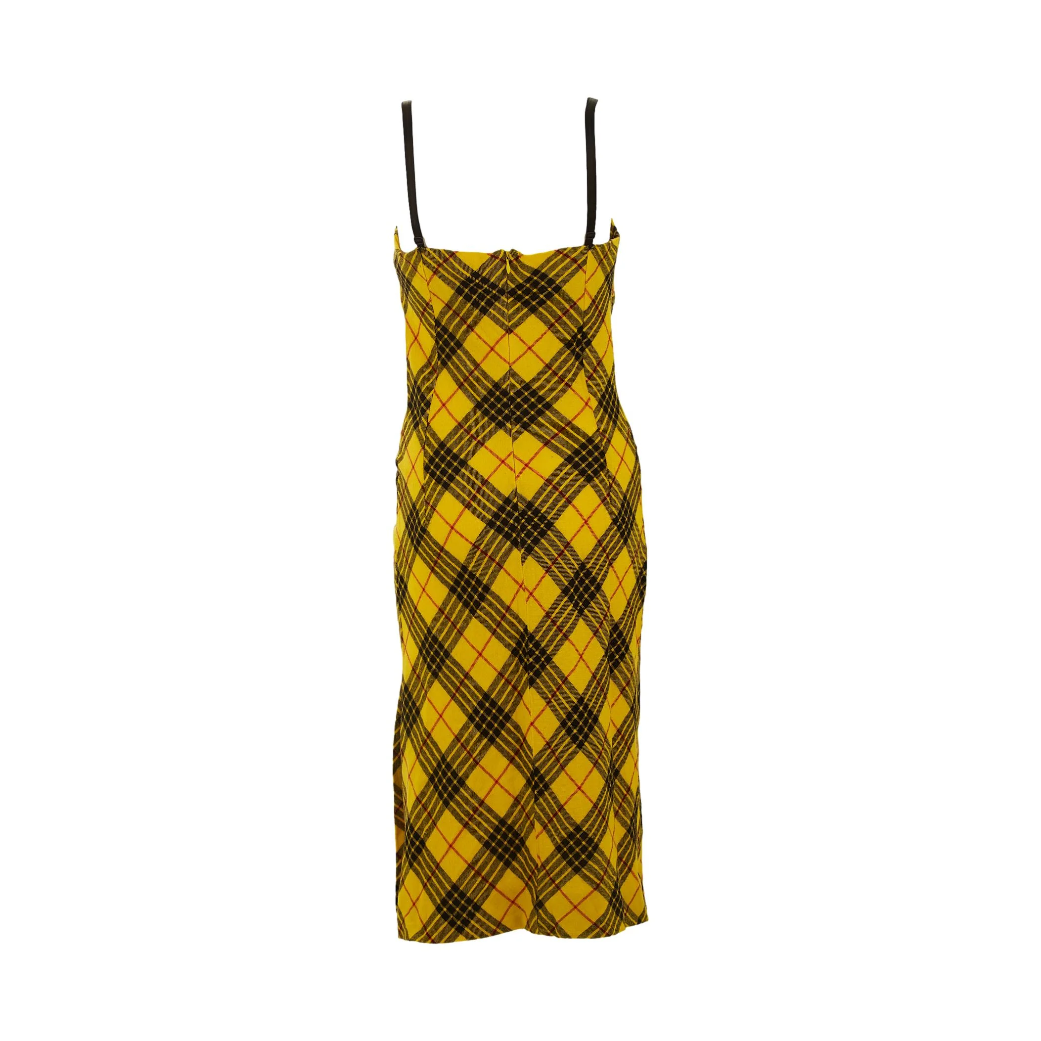 Dolce & Gabbana Yellow Plaid Dress - Image 2