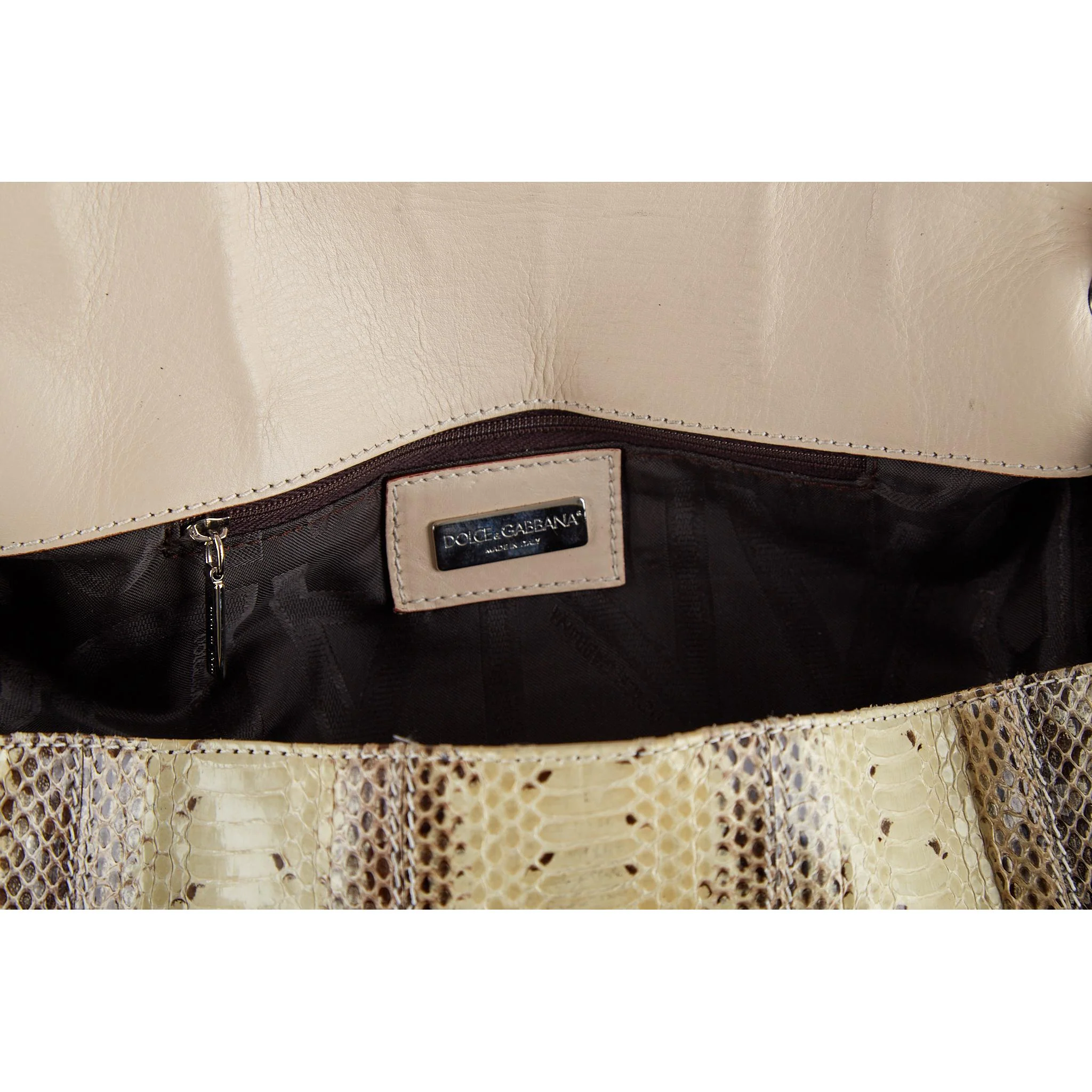 Dolce & Gabbana Yellow Snakeskin Shoulder Bag - Image 4