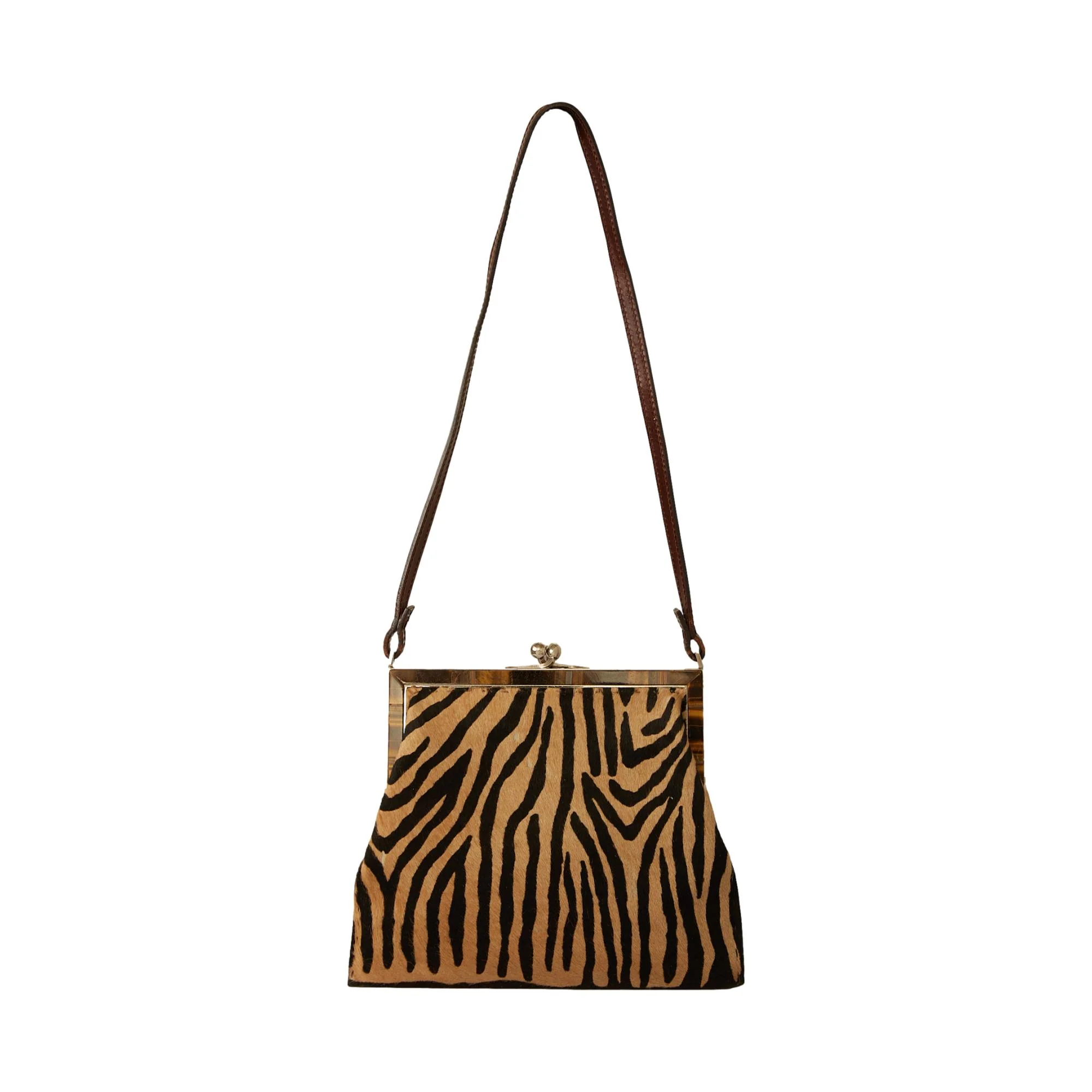Fendi Animal Print Kisslock Bag