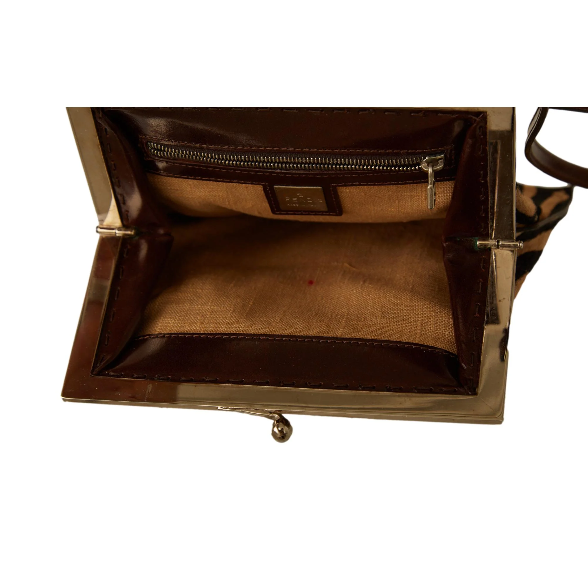 Fendi Animal Print Kisslock Bag - Image 4
