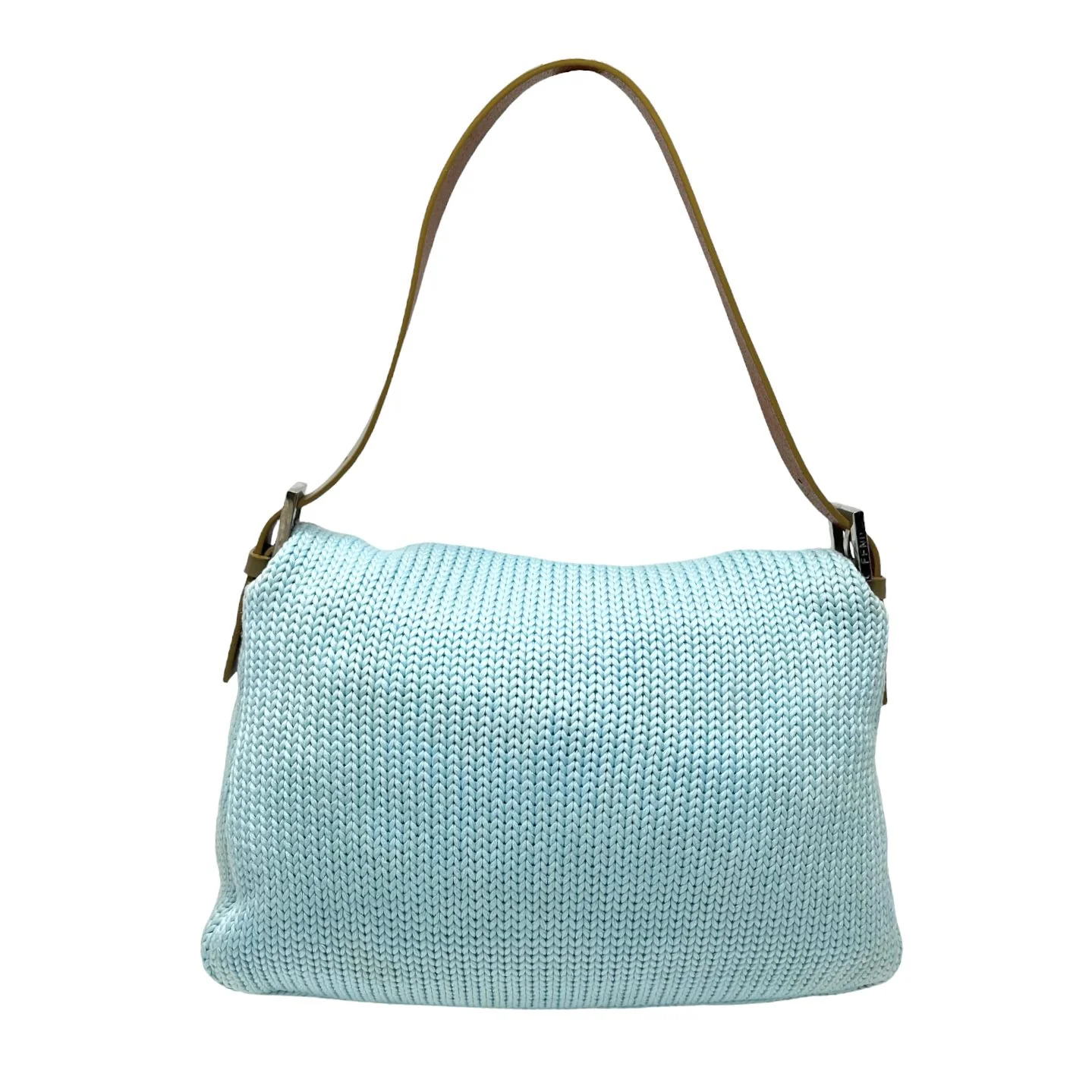 Fendi Baby Blue Knit Baguette Bag - Image 2