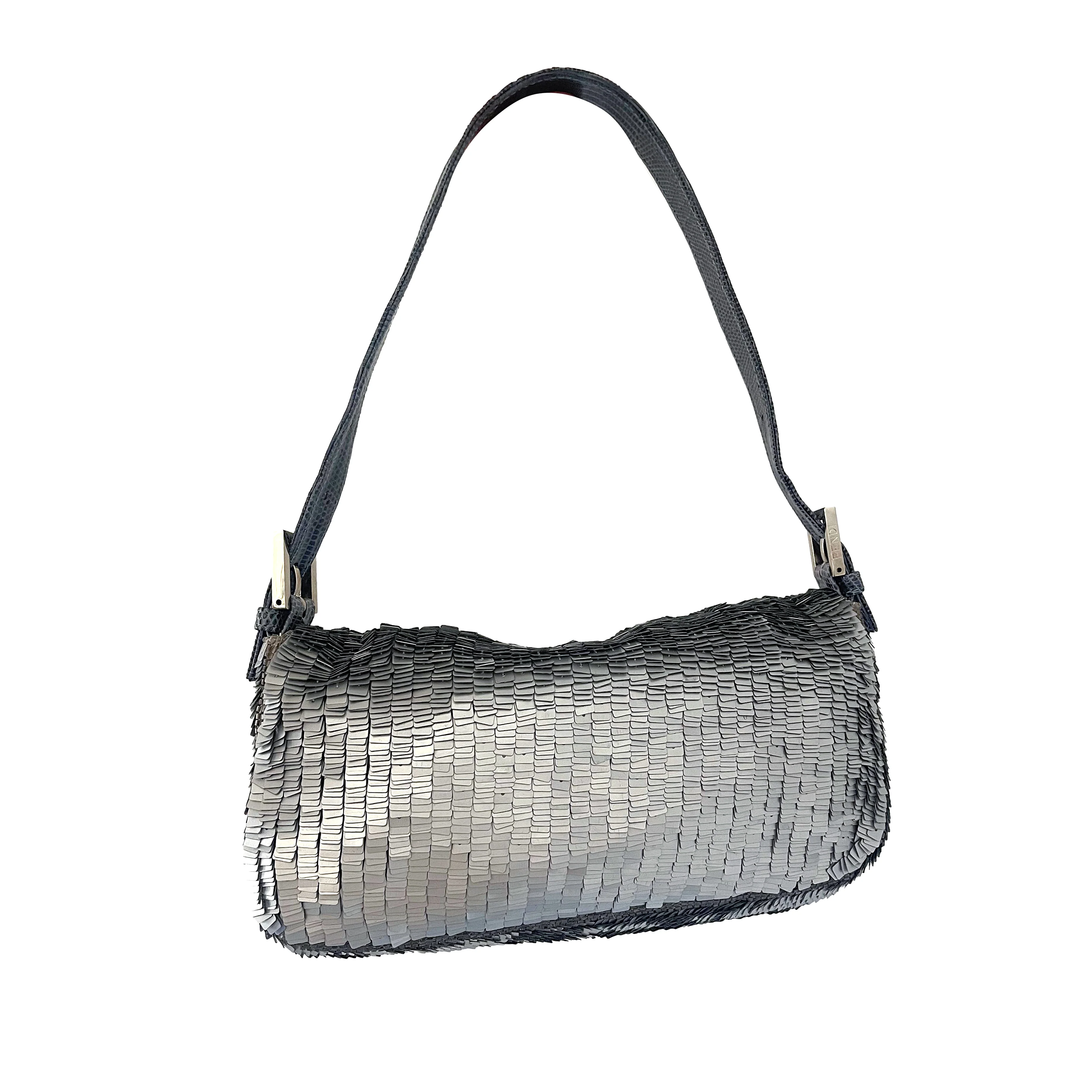 Fendi Baby Blue Sequin Baguette Bag - Image 2