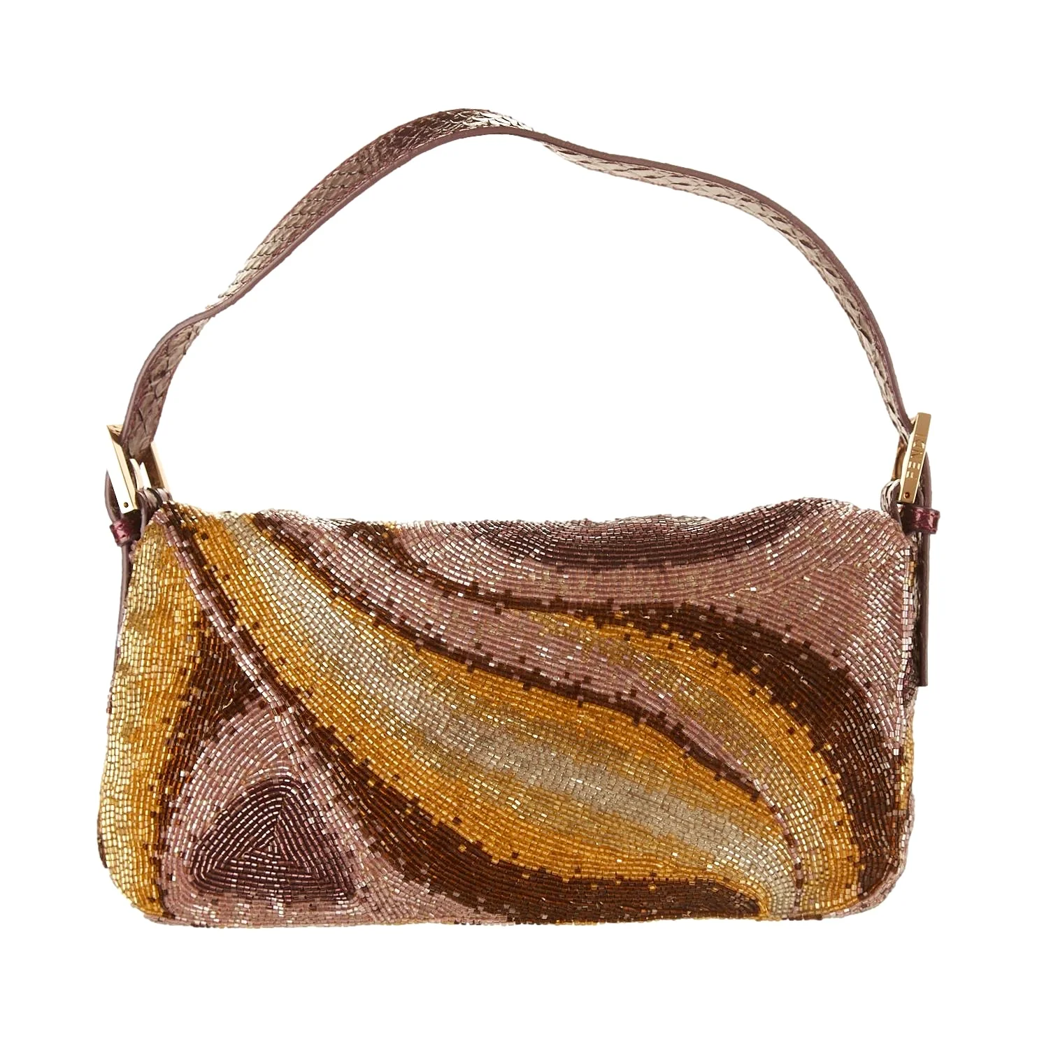 Fendi Beaded Snakeskin Baguette Bag - Image 2