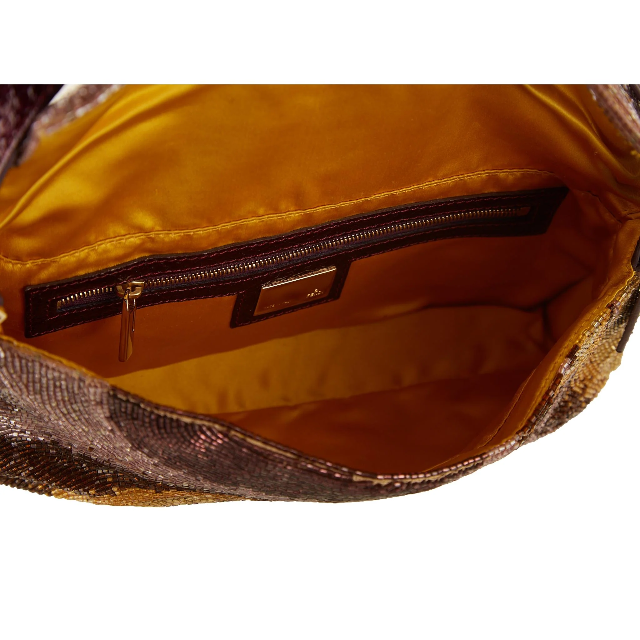 Fendi Beaded Snakeskin Baguette Bag - Image 4