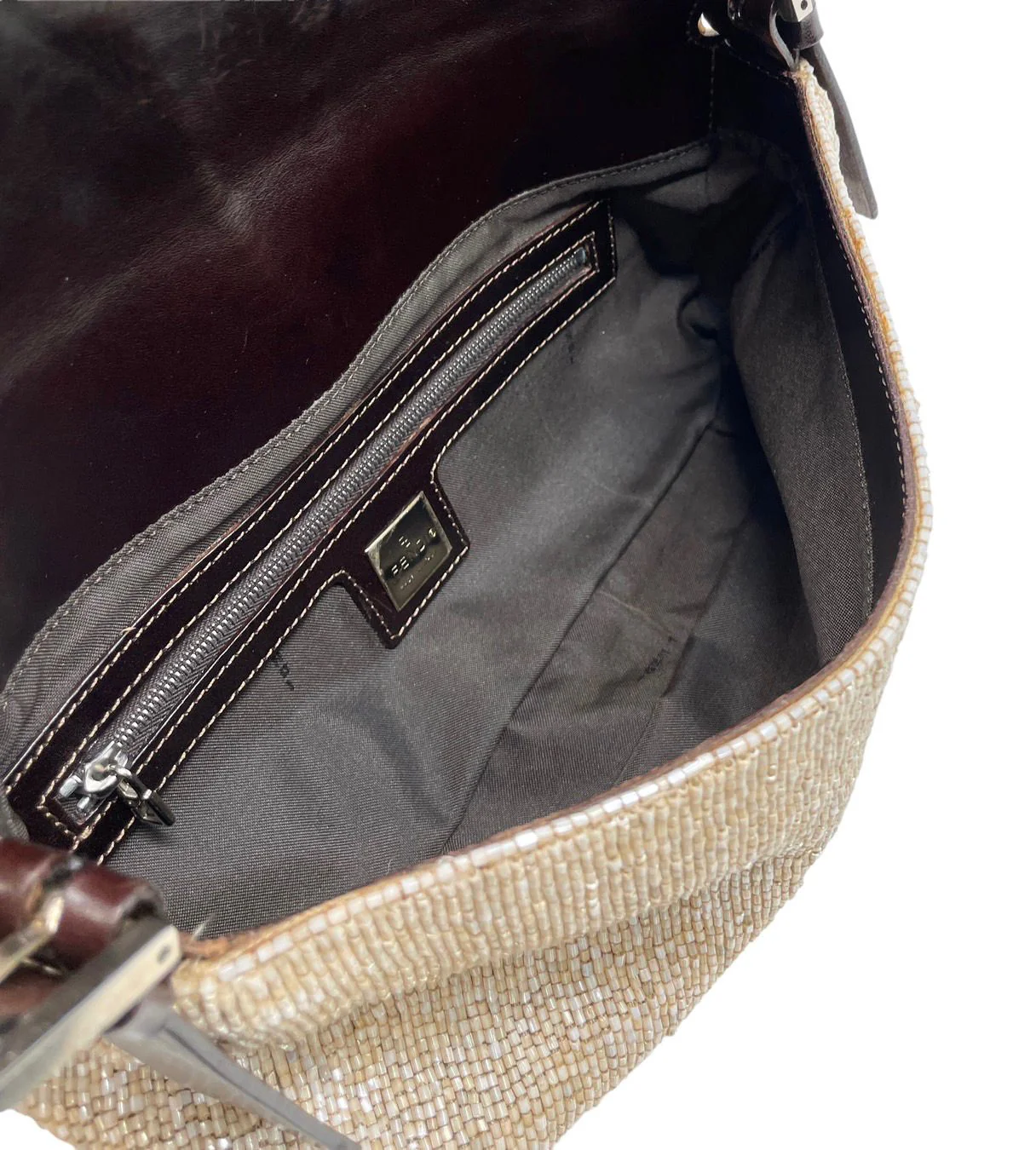 Fendi Beige Beaded Baguette - Image 2