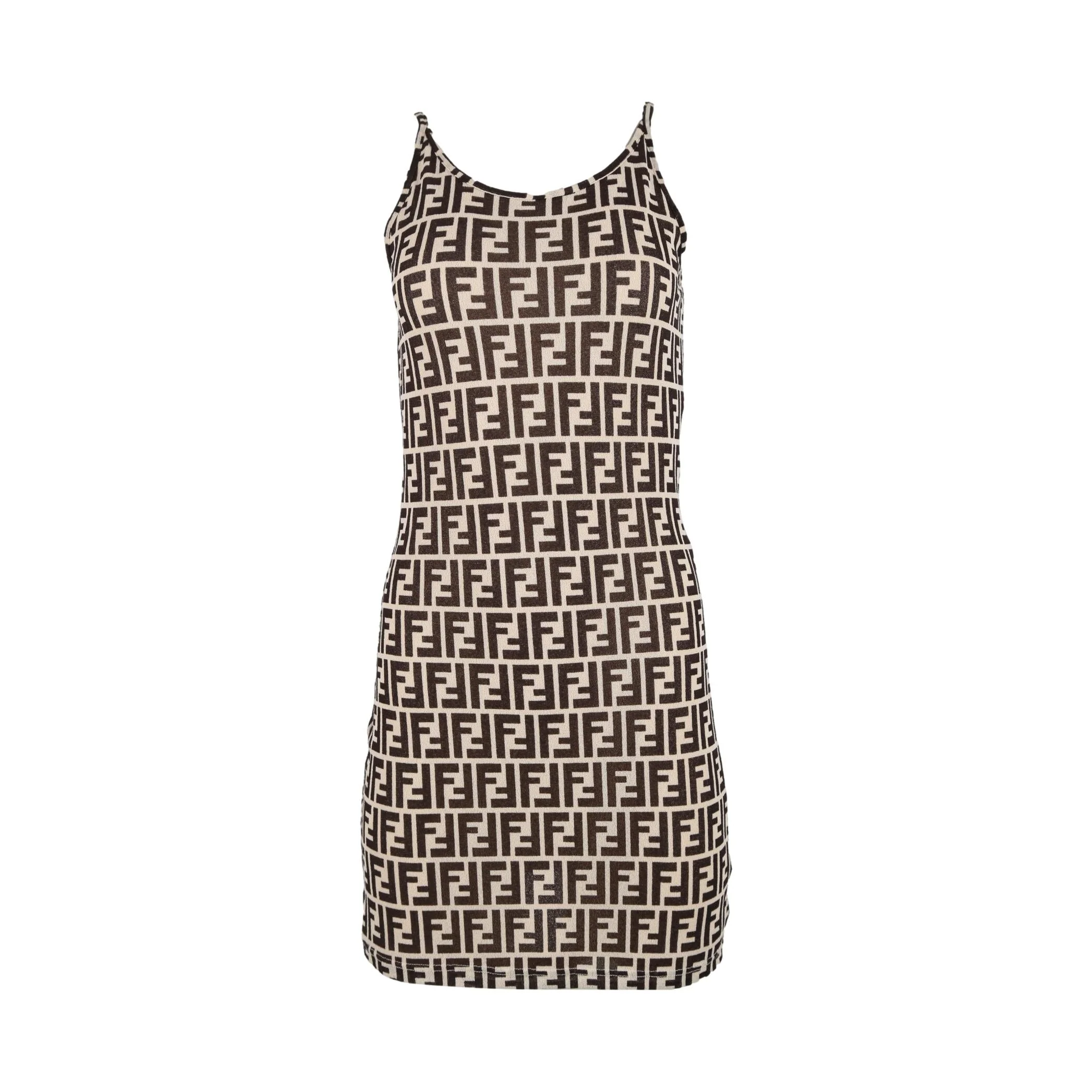 Fendi Beige Logo Dress
