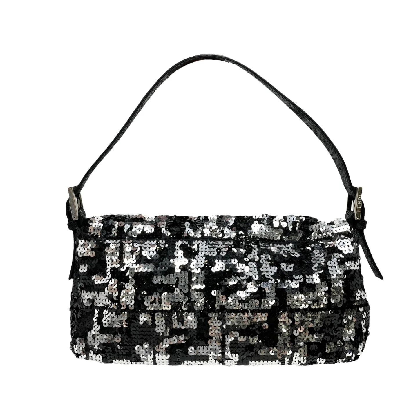 Fendi Black And Silver Sequin Baguette - Image 2