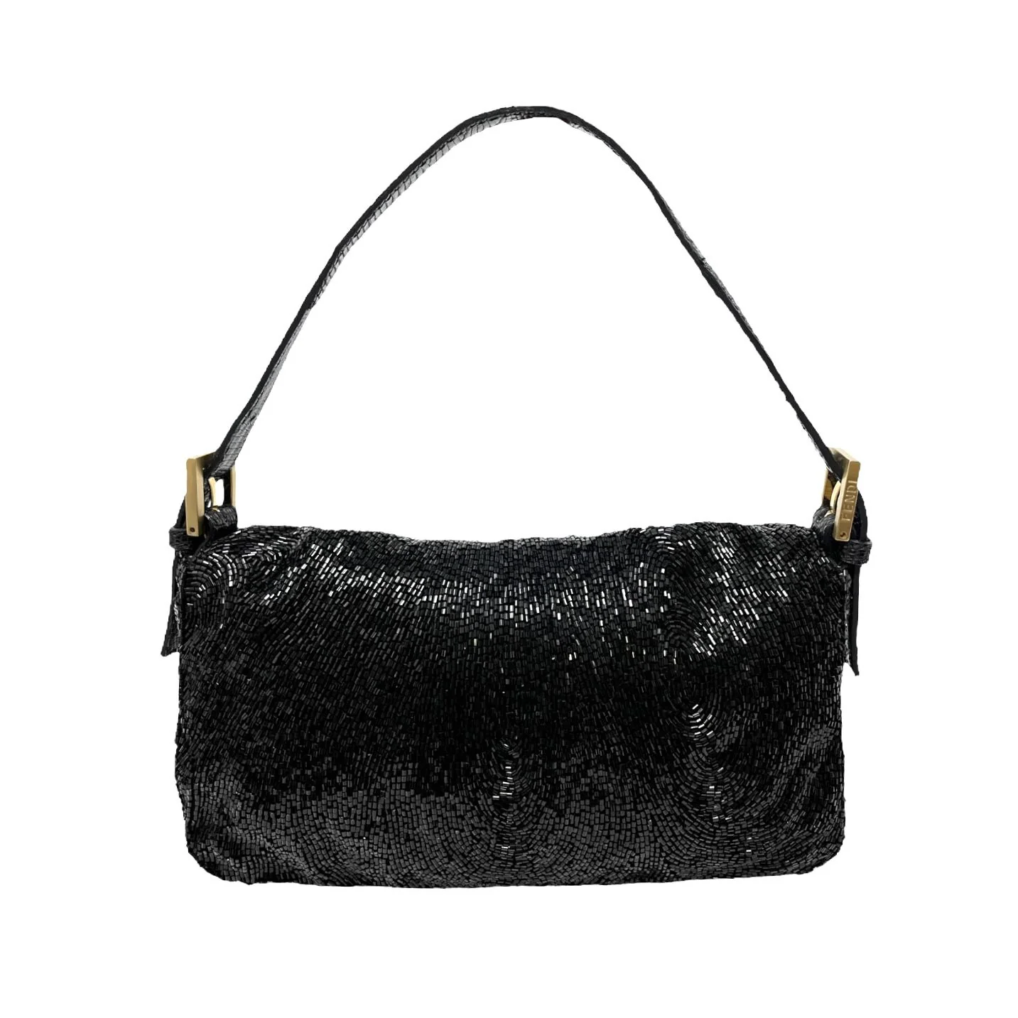Fendi Black Beaded Baguette - Image 2
