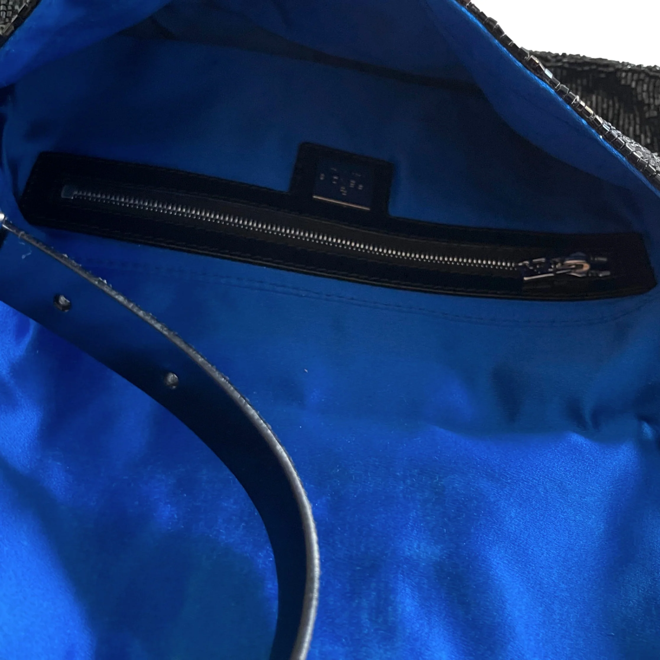Fendi Black Beaded Baguette Shoulder Bag - Image 4