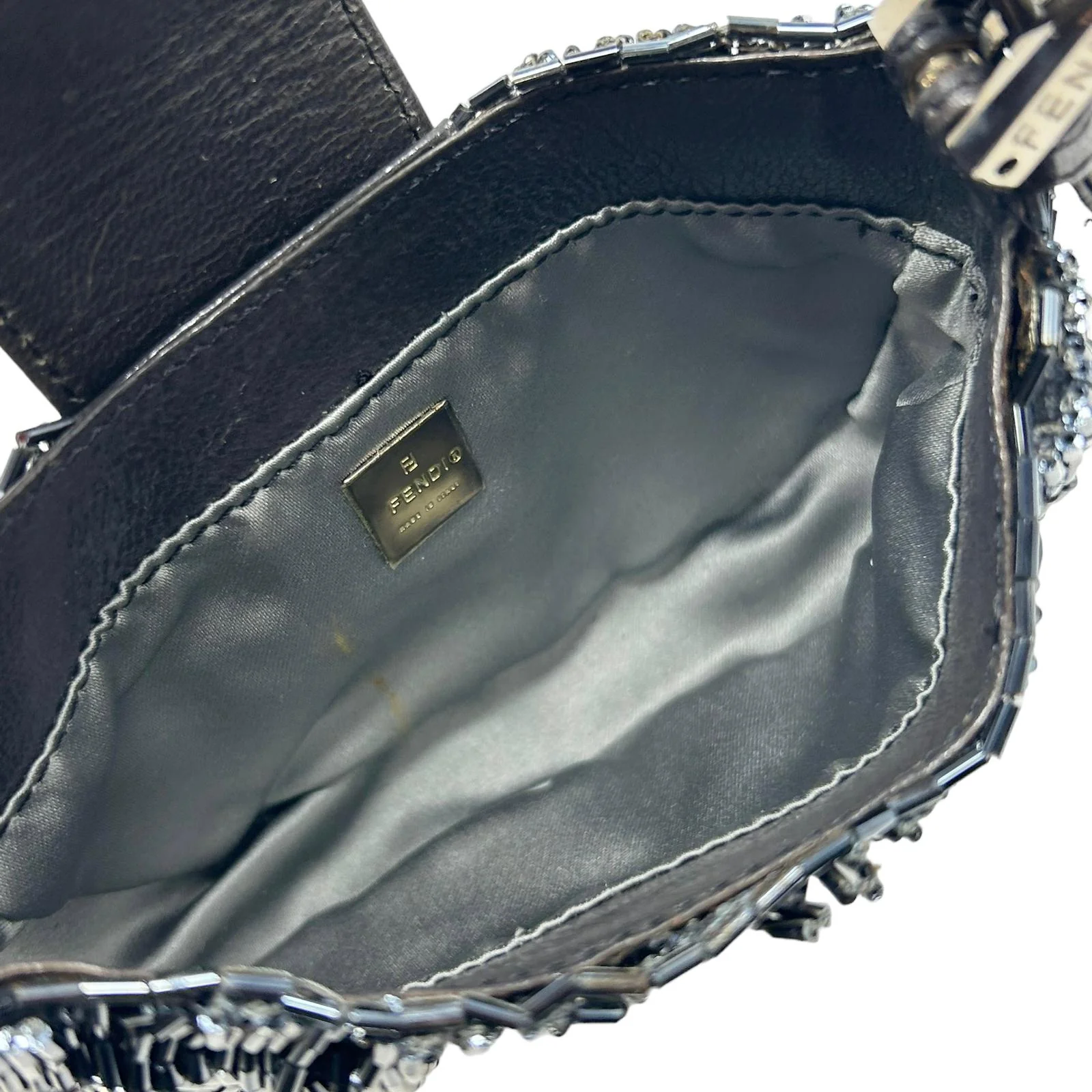 Fendi Black Beaded Croissant Bag - Image 3