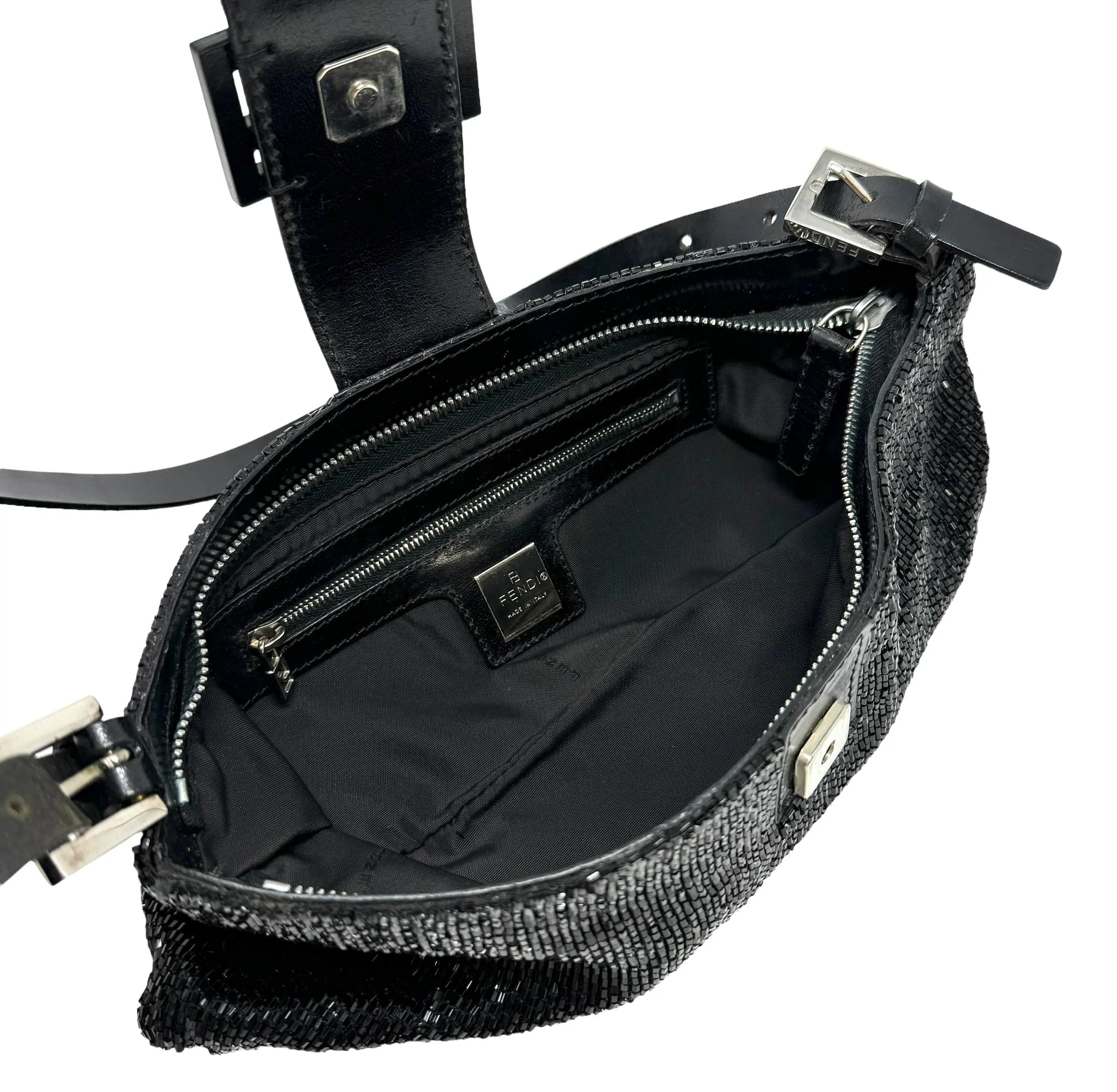 Fendi Black Beaded Crossody Baguette - Image 3