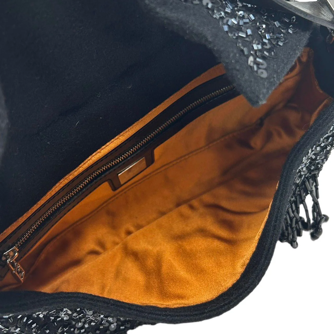 Fendi Black Beaded Fringe Baguette - Image 3