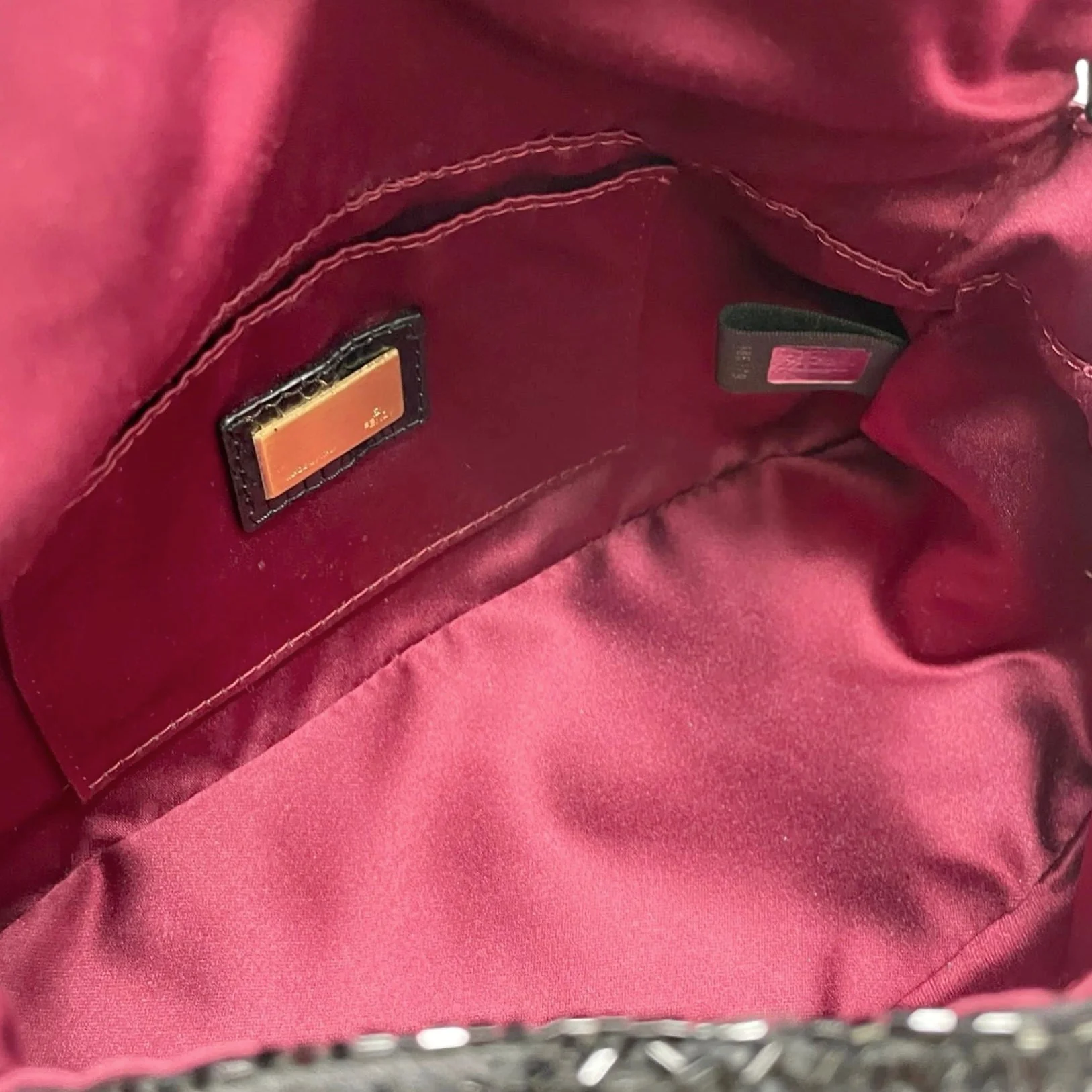 Fendi Black Beaded Mini Baguette Bag - Image 4