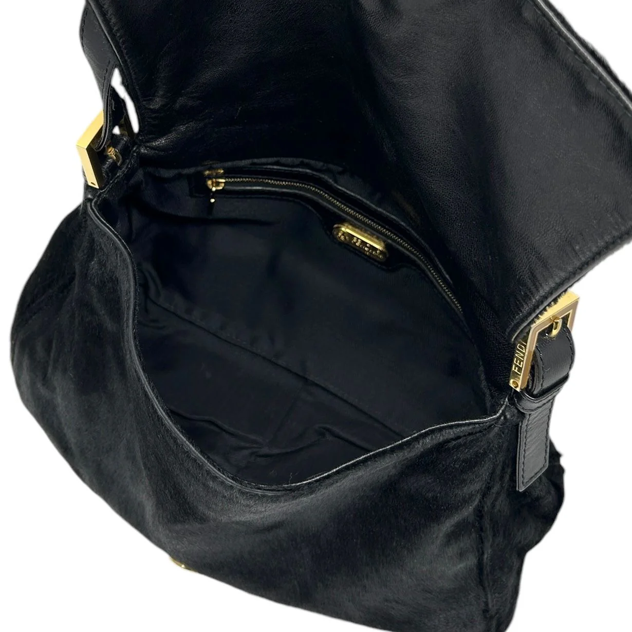 Fendi Black Calf-Hair Mama Baguette Bag - Image 4