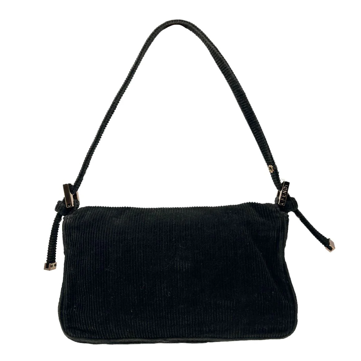Fendi Black Corduroy Mini Baguette - Image 2