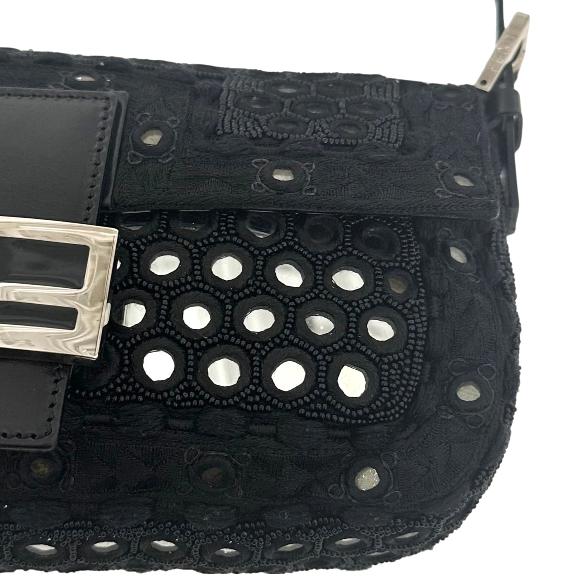 Fendi Black Mirror Baguette Bag - Image 3