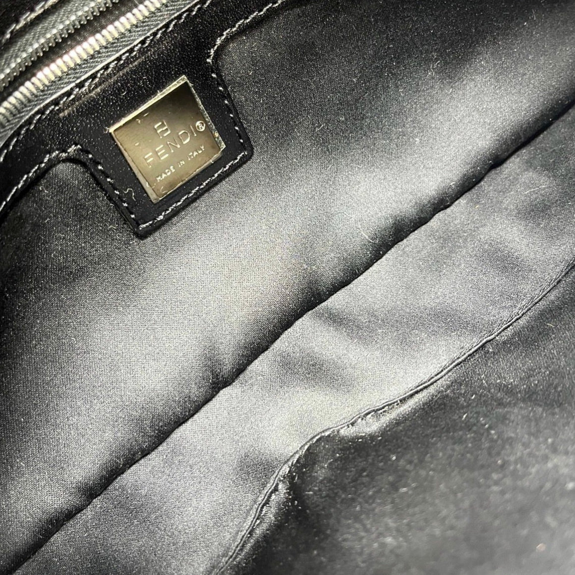 Fendi Black Fur Baguette Bag - Image 3