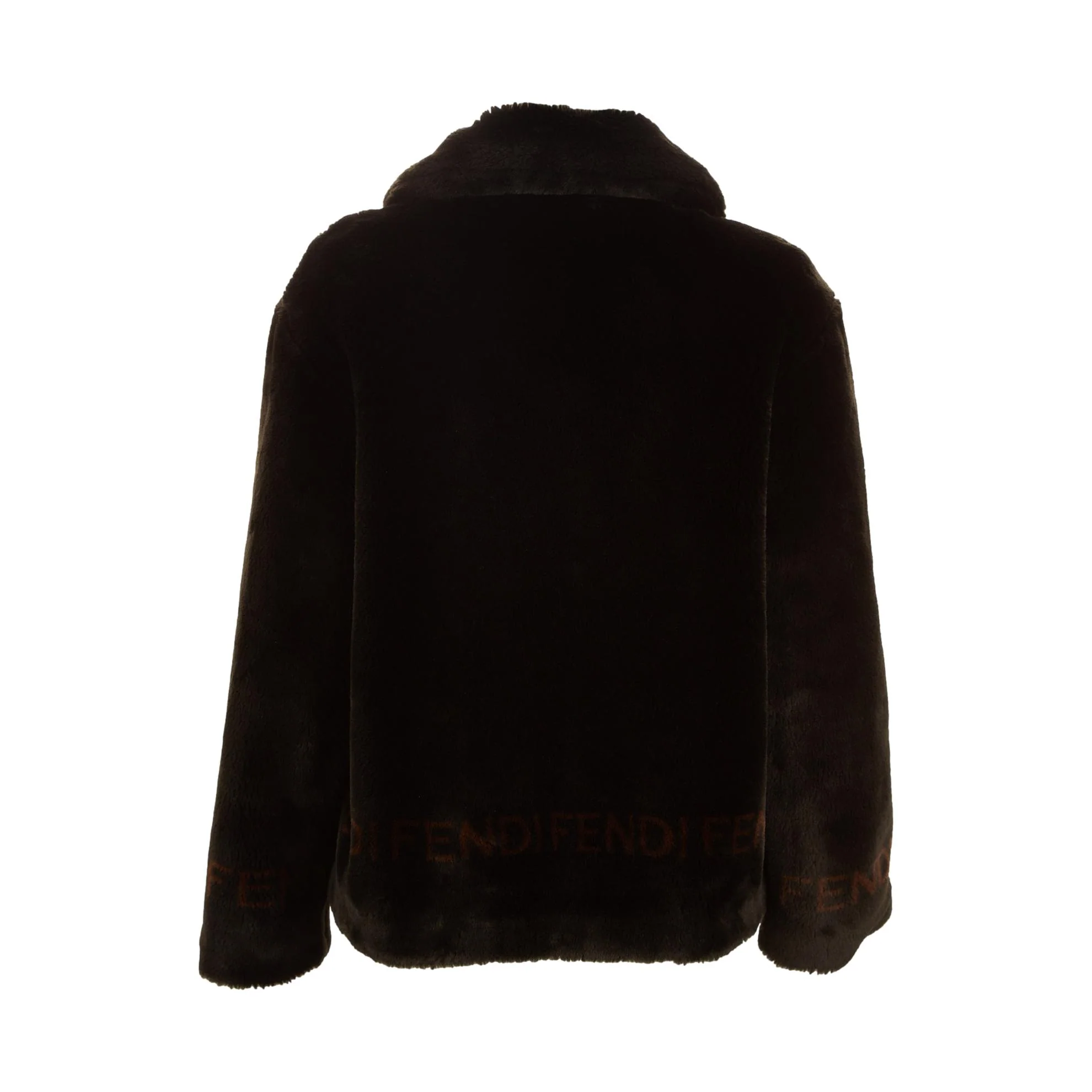 Fendi Black Fur Logo Button Coat - Image 2