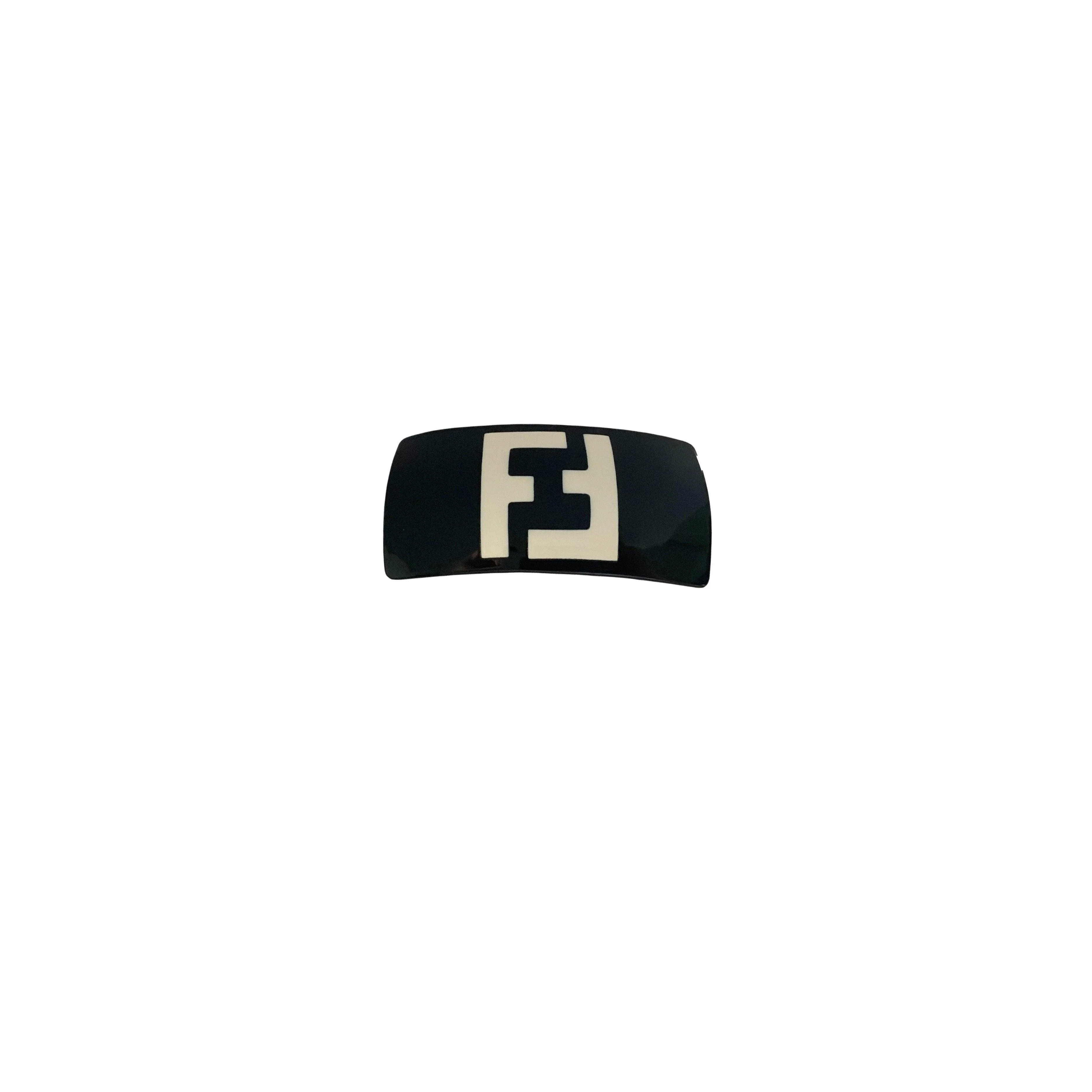 Fendi Black Large Logo Hair Clip
