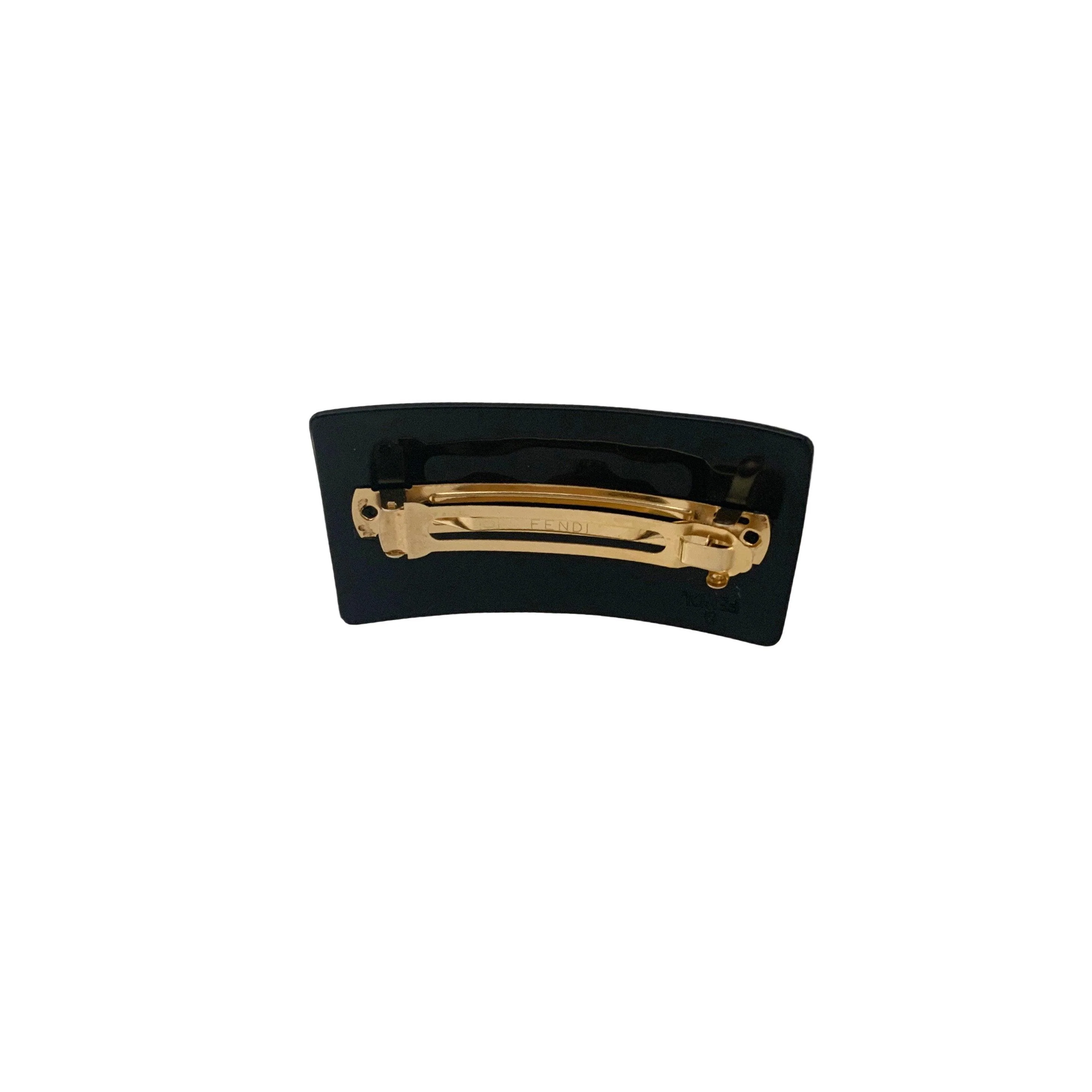 Fendi Black Large Logo Hair Clip - Image 2