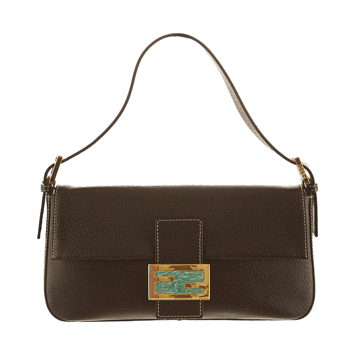 Fendi Black Leather Baguette