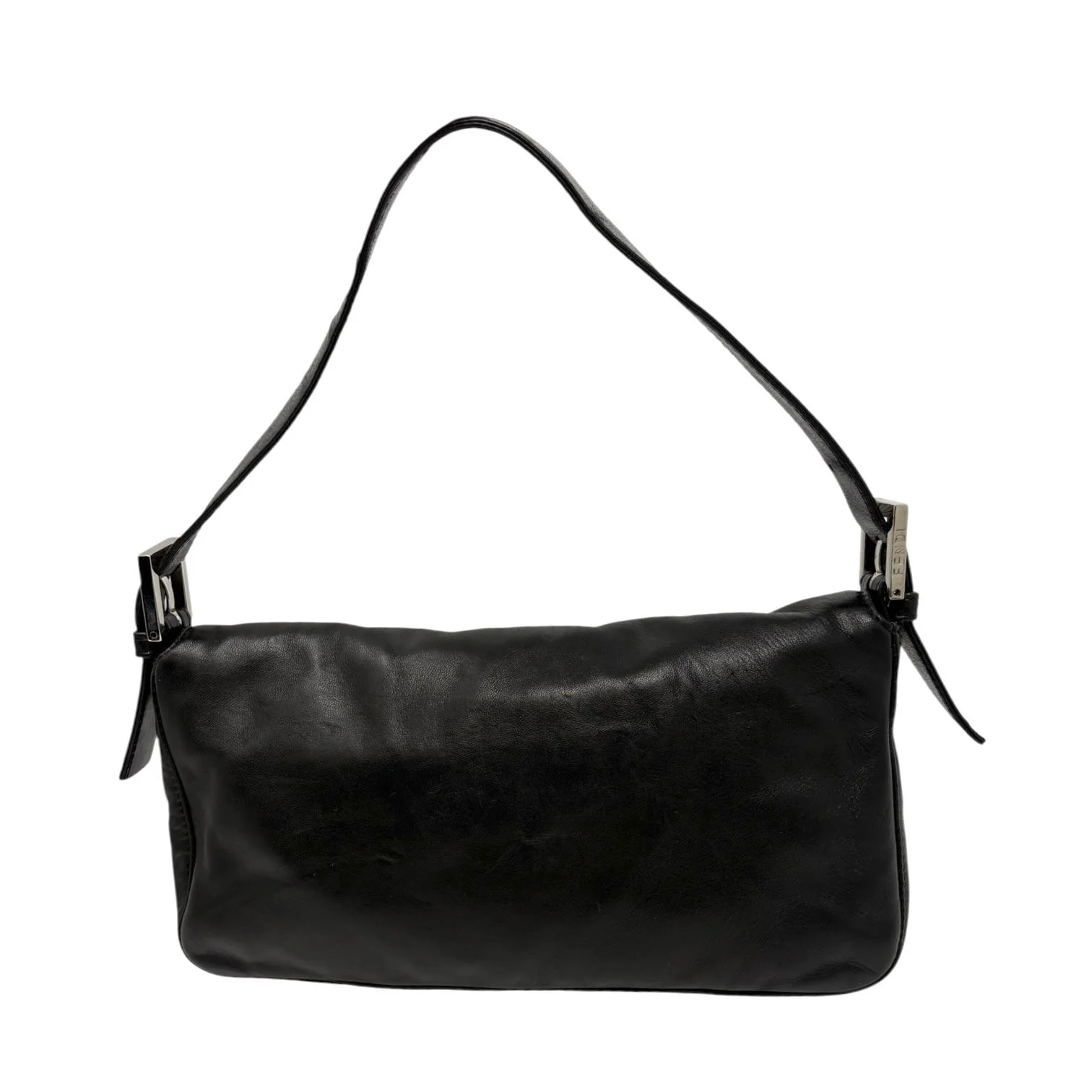 Fendi Black Leather Baguette Bag - Image 2