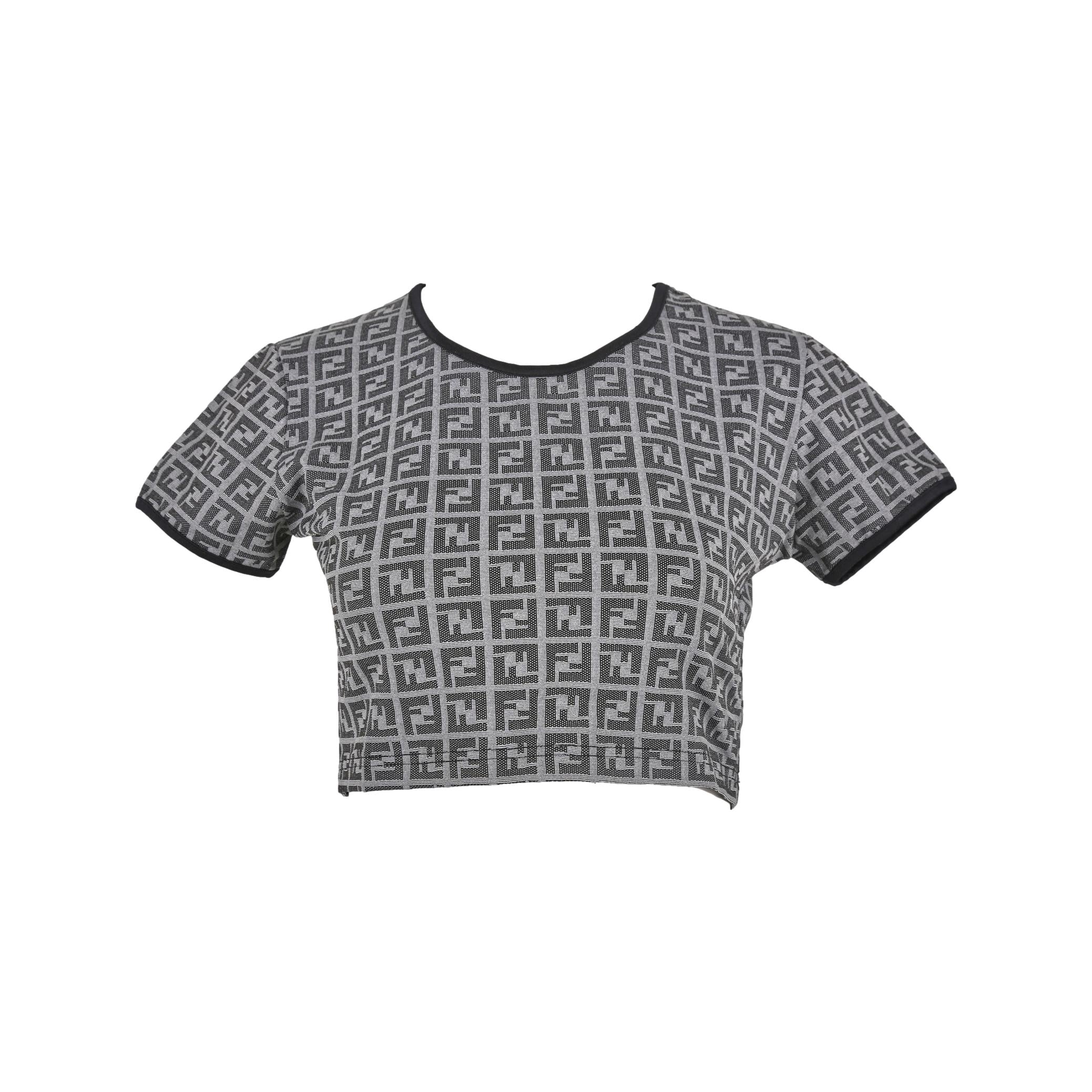 Fendi Black Logo Crop Top