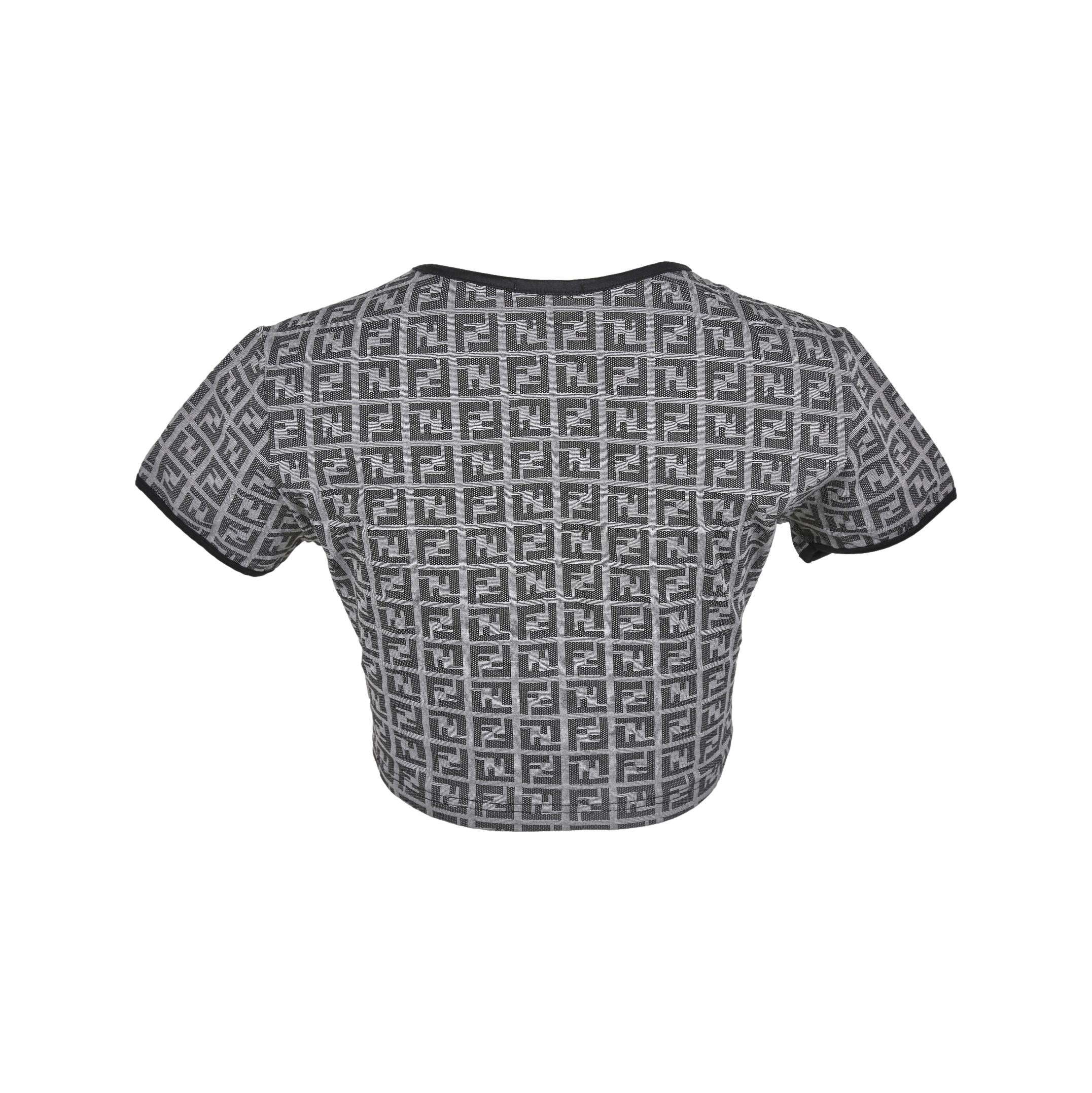 Fendi Black Logo Crop Top - Image 2