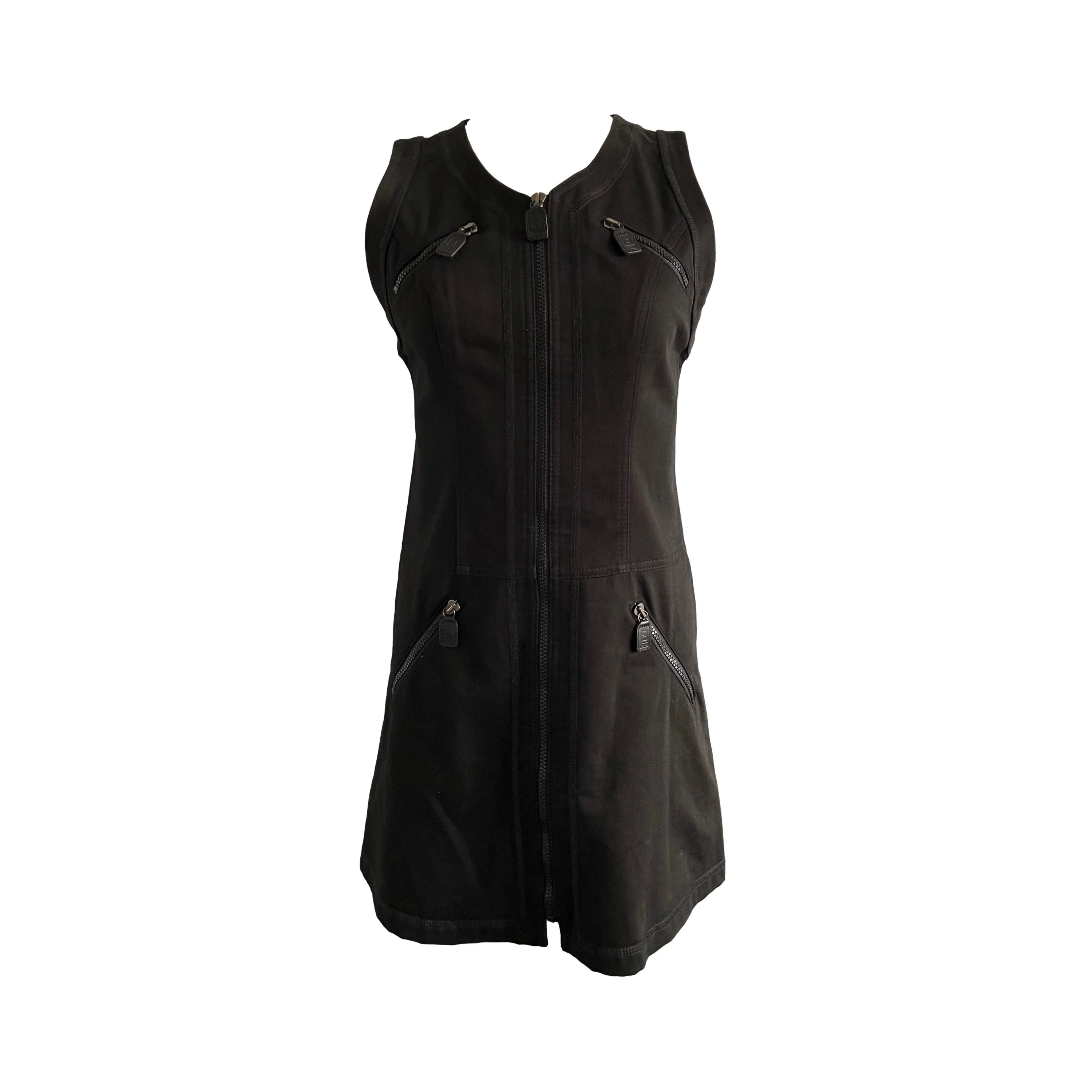 Fendi Black Logo Cut Out Dress