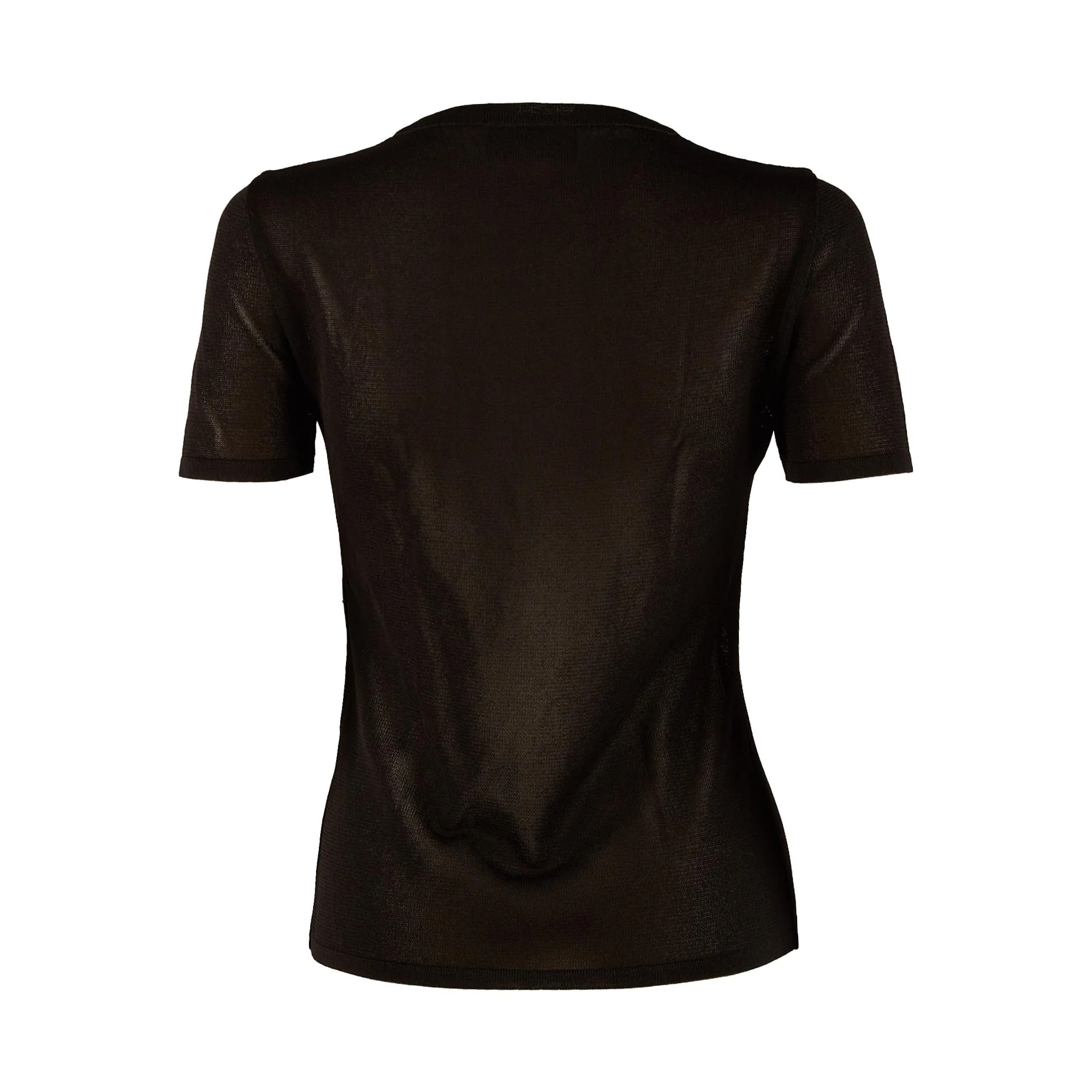 Fendi Black Logo Sheer Mesh Top - Image 2