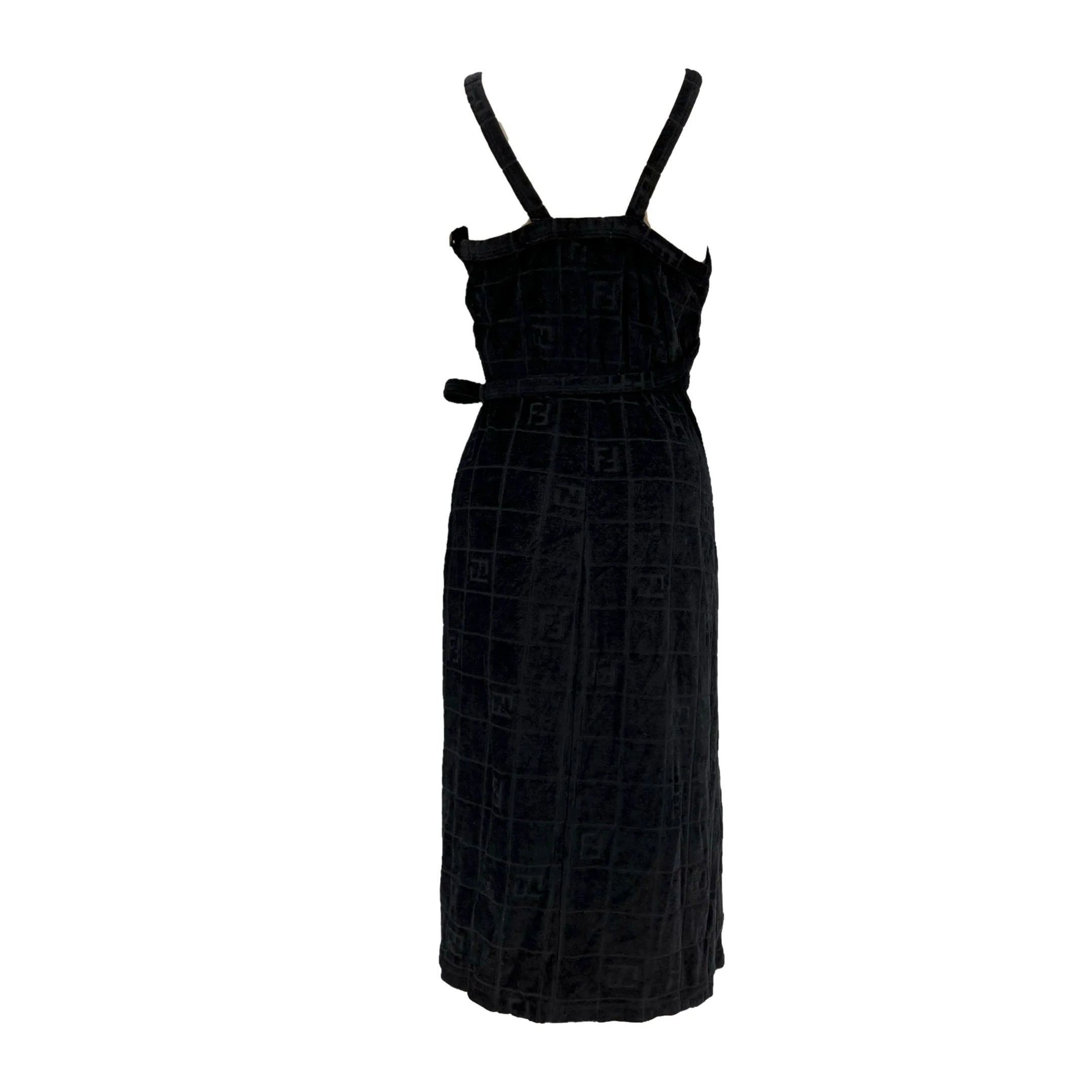 Fendi Black Logo Terrycloth Dress - Image 2