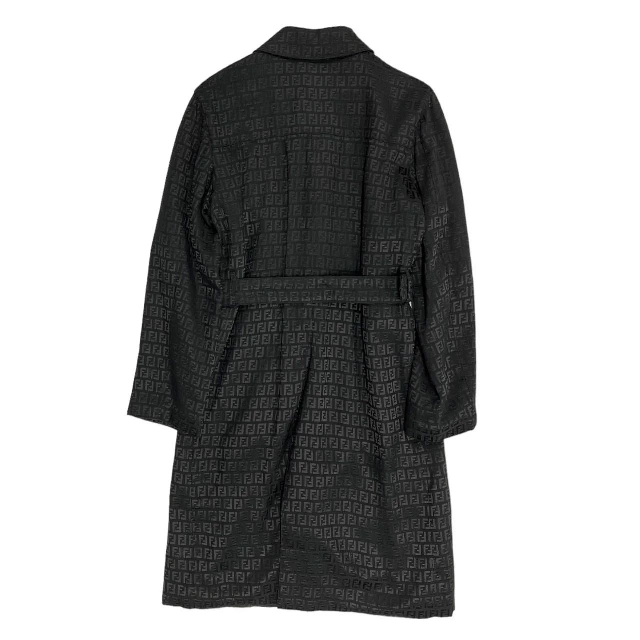 Fendi Black Logo Trench Coat - Image 2